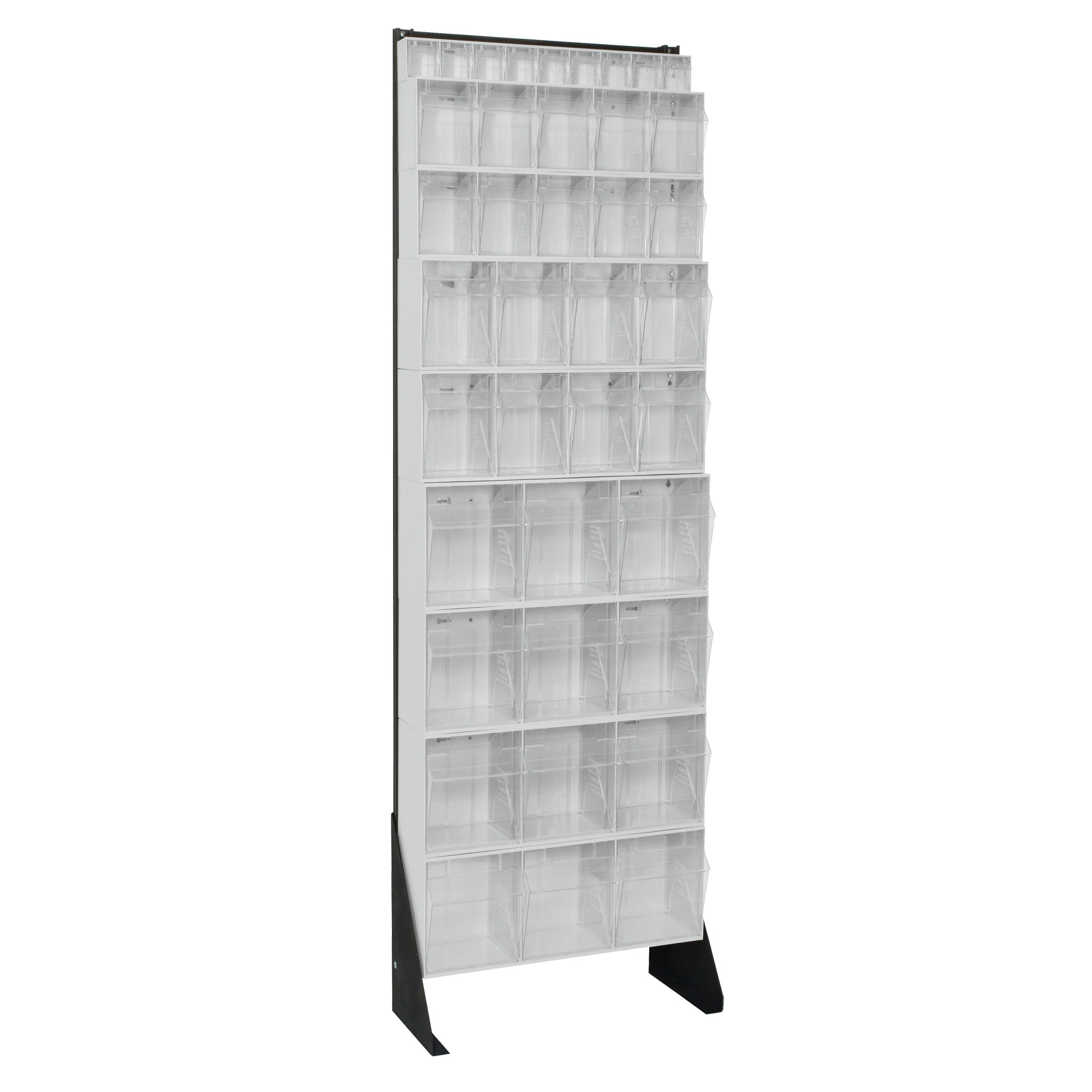 Support pour bacs basculants, 23-5/8" la x 8" p x 75" h, 36 tiroirs
