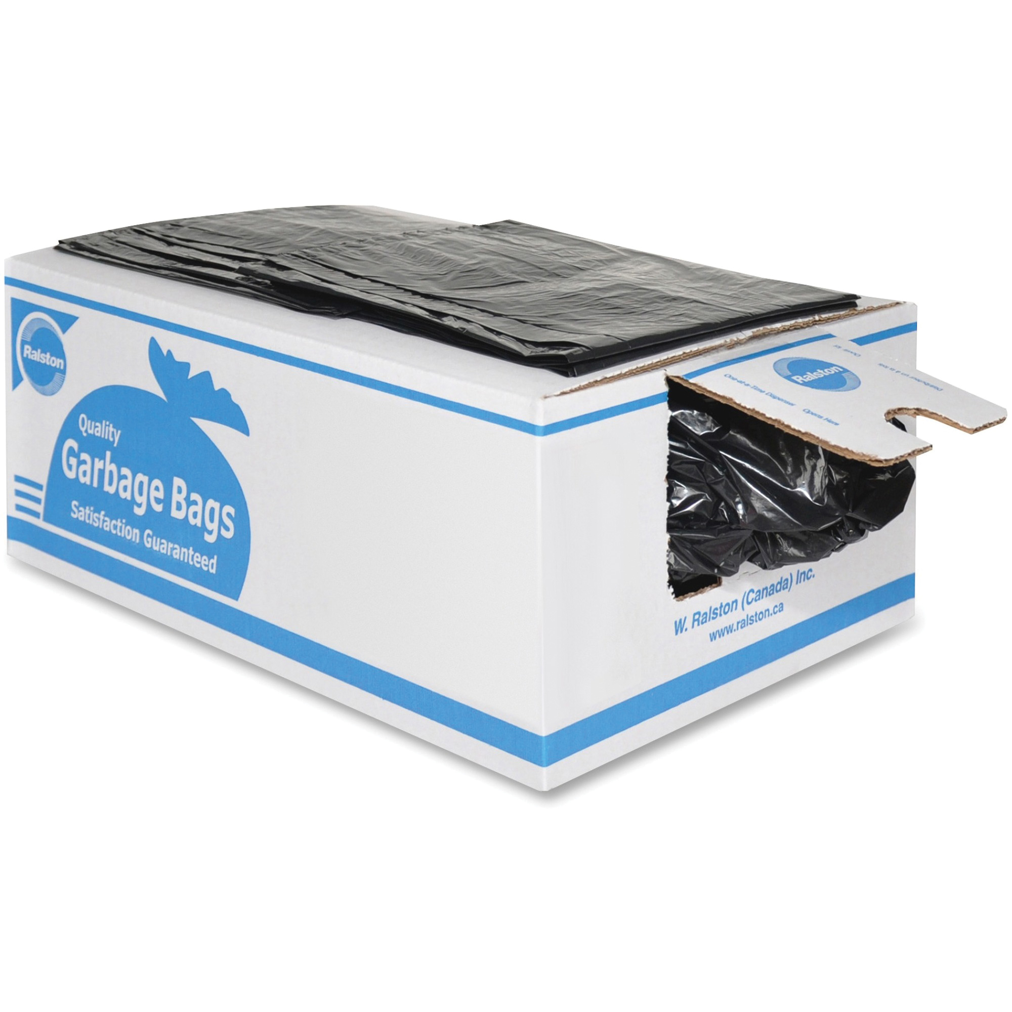 Sacs à déchets de calibre industriel, Fort, 36" la x 26" lo, 0,85 mils, Noir