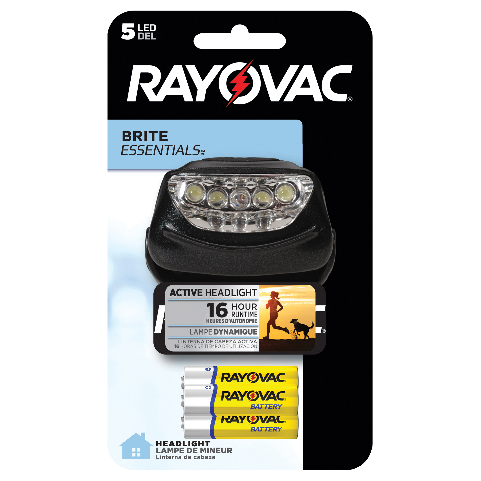 Lampe frontale Brite EssentialsMC, DEL, 14 lumens, 16 hres de fonctionnement, piles AAA