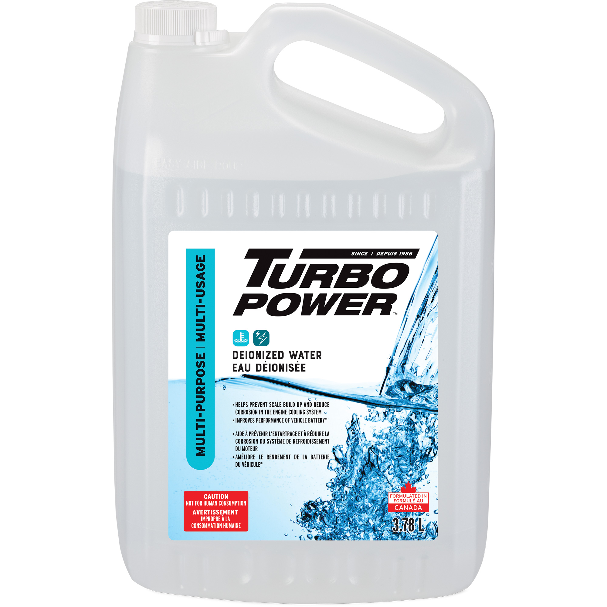 Eau désionisée à usages multiples Turbo PowerMC, Cruche