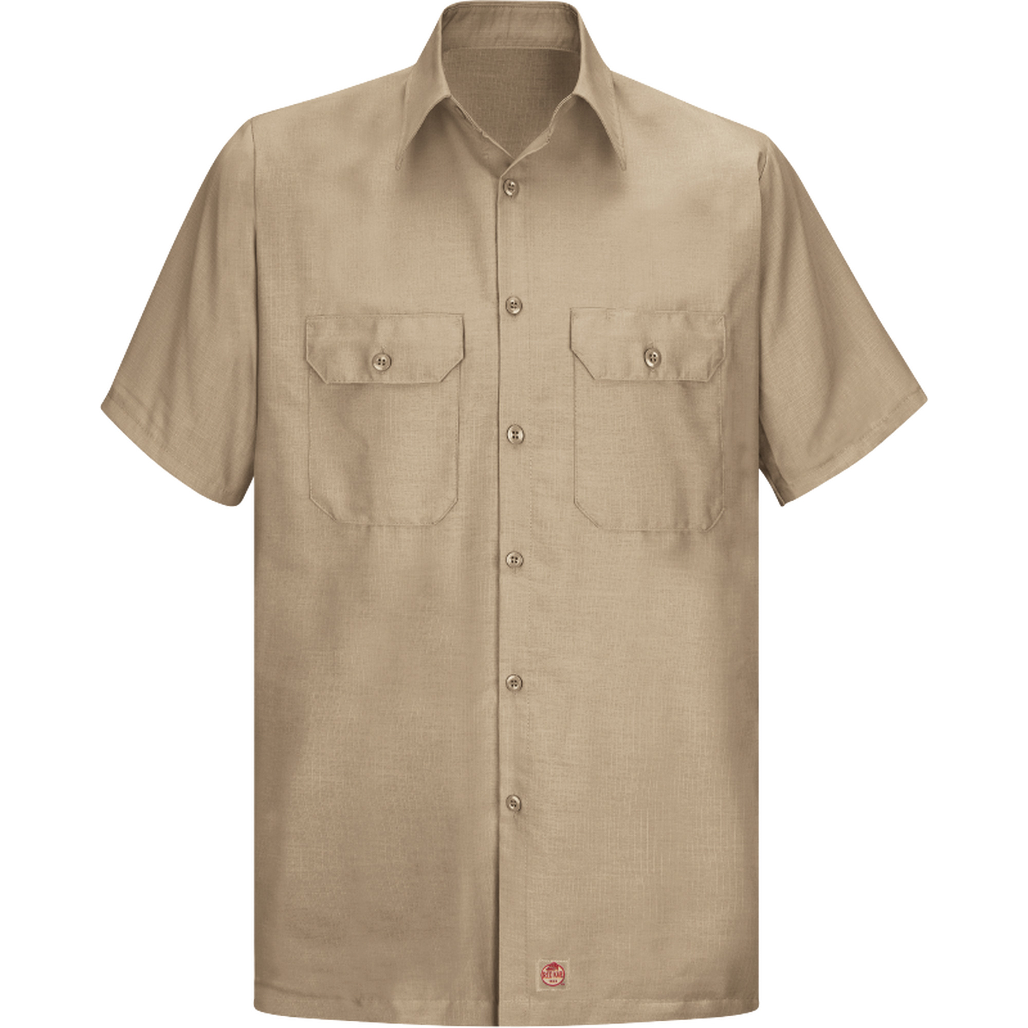 Chemise à manches courtes en tissu indéchirable, Hommes, Moyen, Khaki