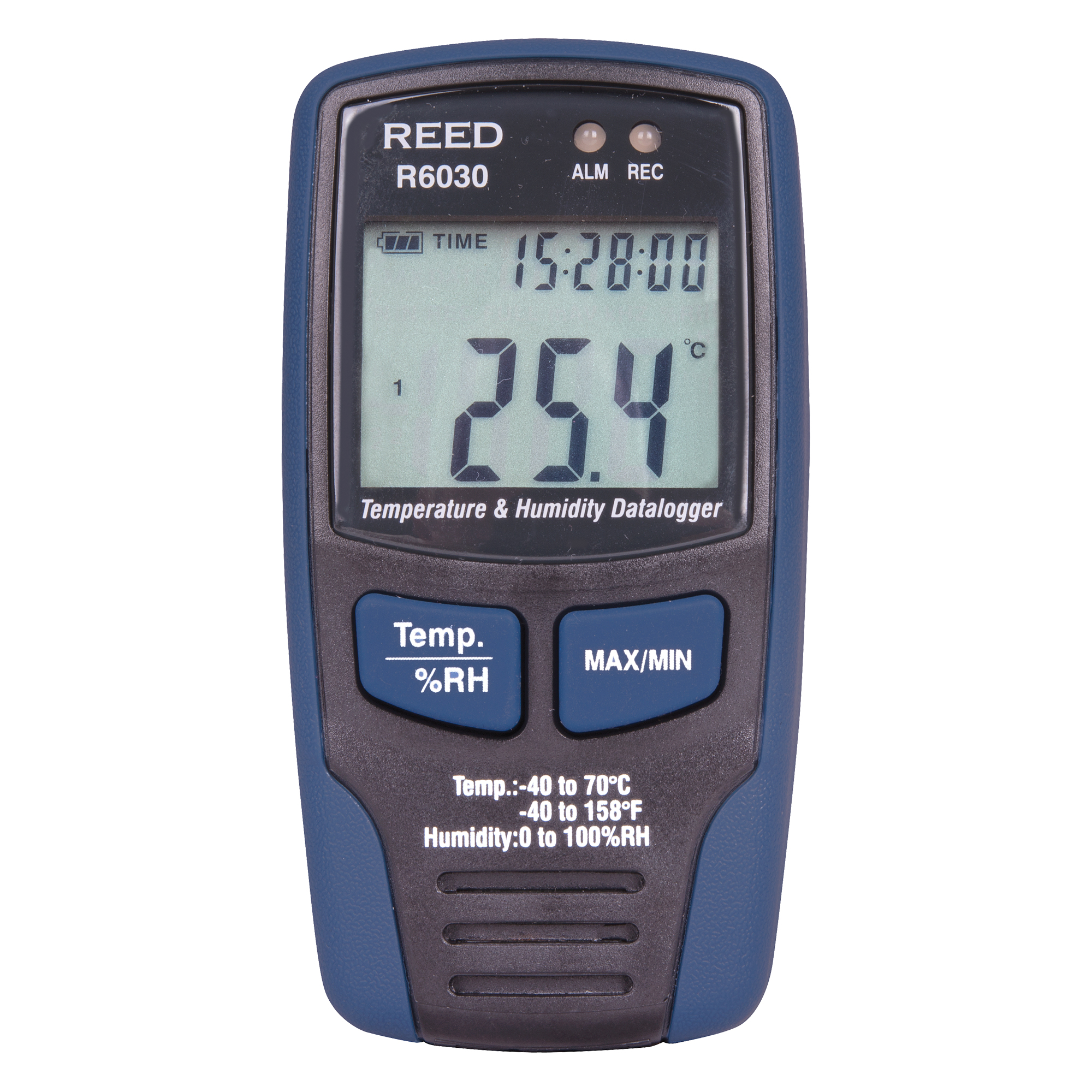 Enregistreur de données température/humidité avec certificat ISO, 40°C à 70°C (-40°F à 158°F)