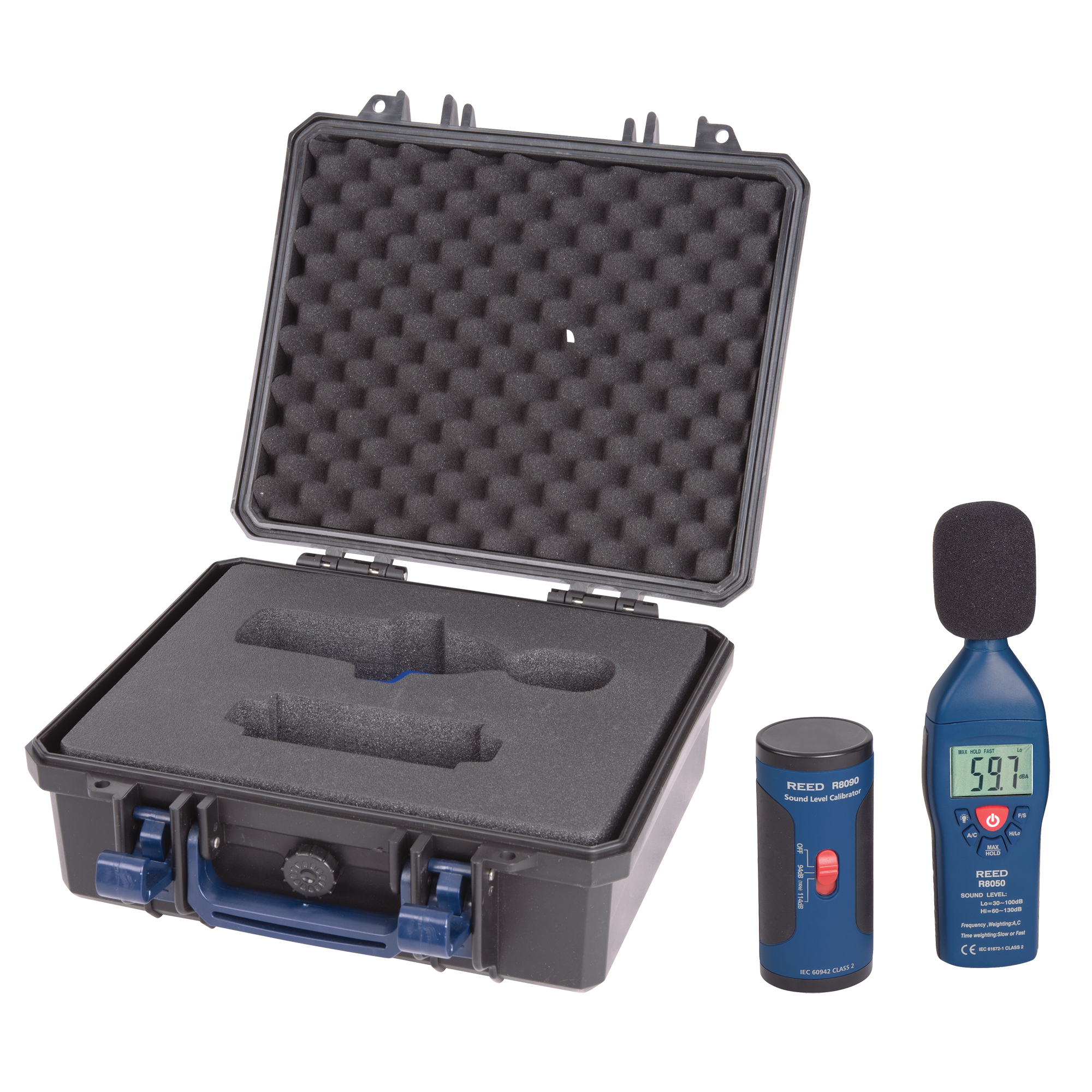 Ensemble de sonomètre et calibrateur, Gamme de mesure 30 - 130 dB