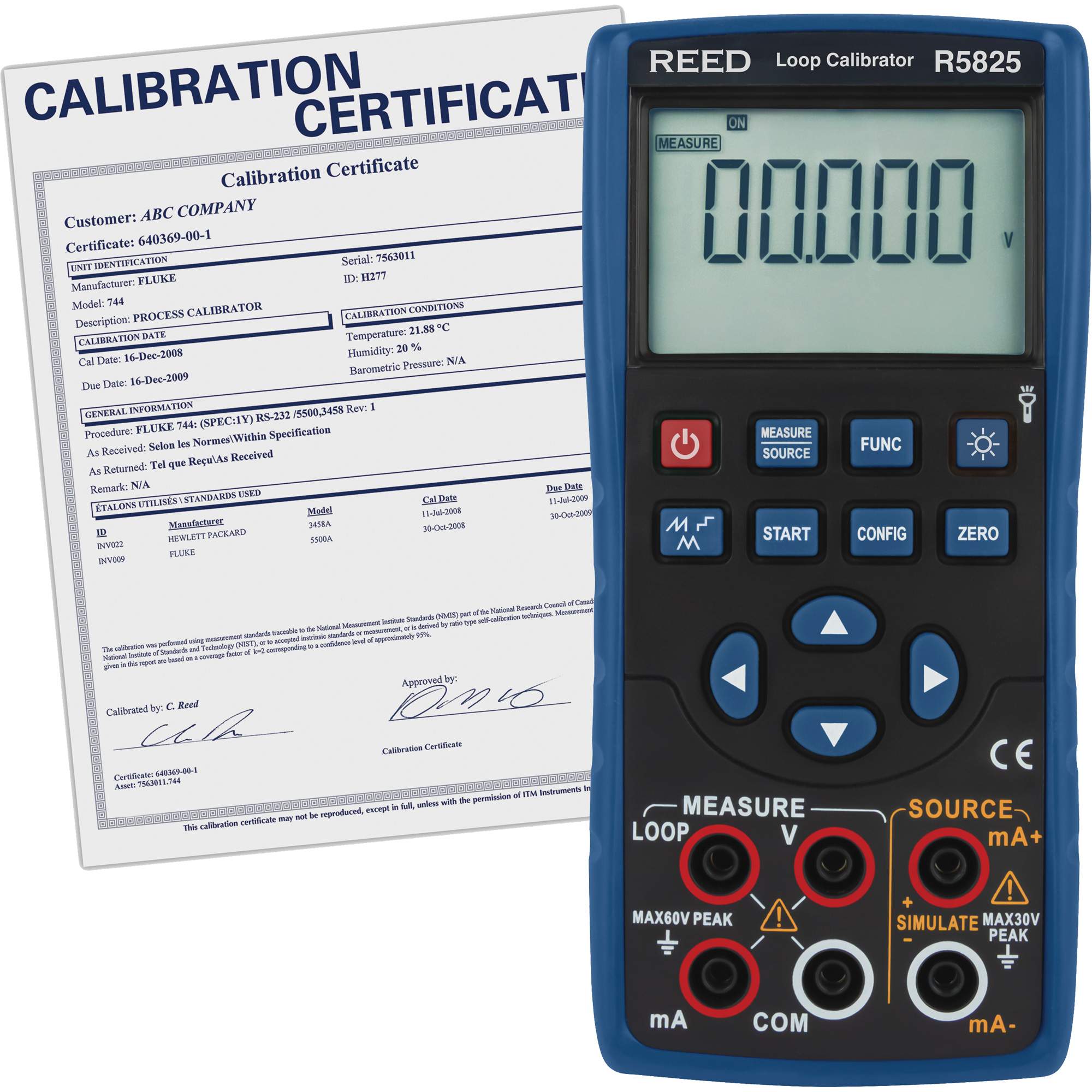 Étalonneur en boucle avec certificat de traçabilité
