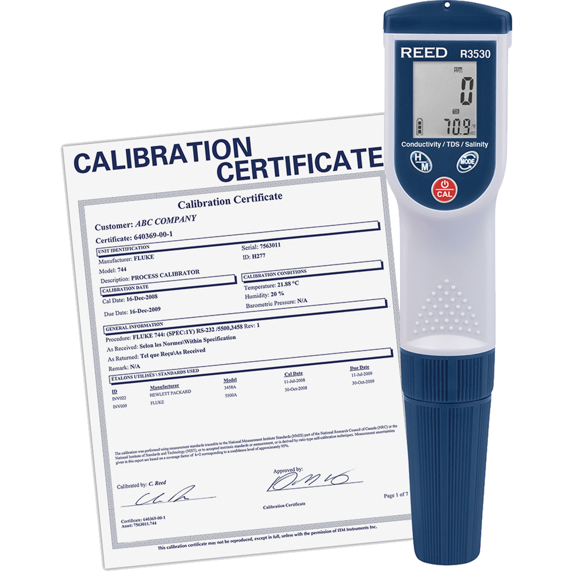 Indicateur de conductivité/MDT/salinité