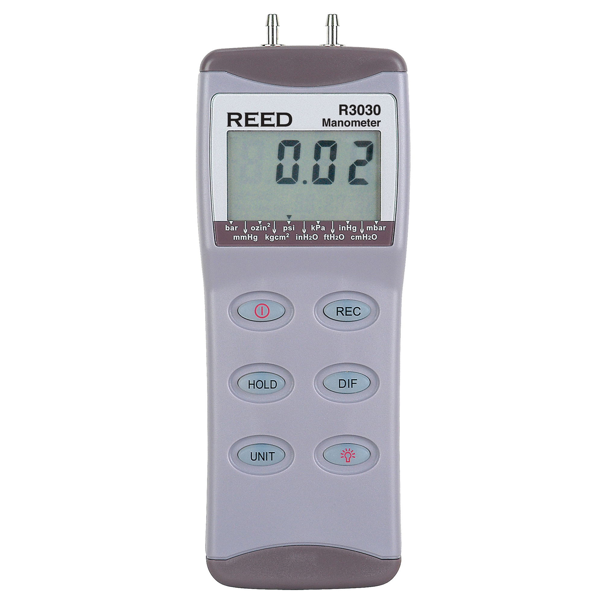 Manomètre avec certificat ISO, Numérique, 0 - 100 psi/0 - 6,895 bar/0 - 689,5 kPa/0 - 6895 mbar