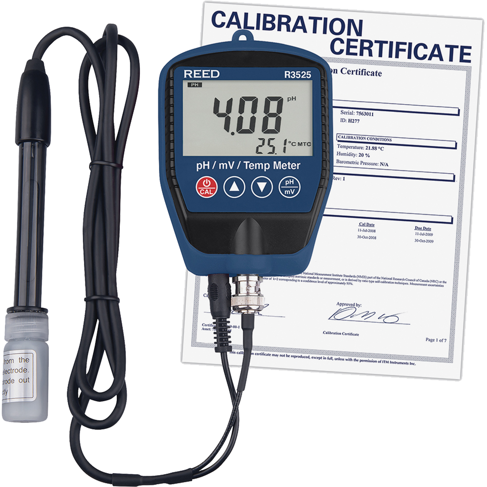 pH/mV-mètre avec température, comprend un certificat ISO