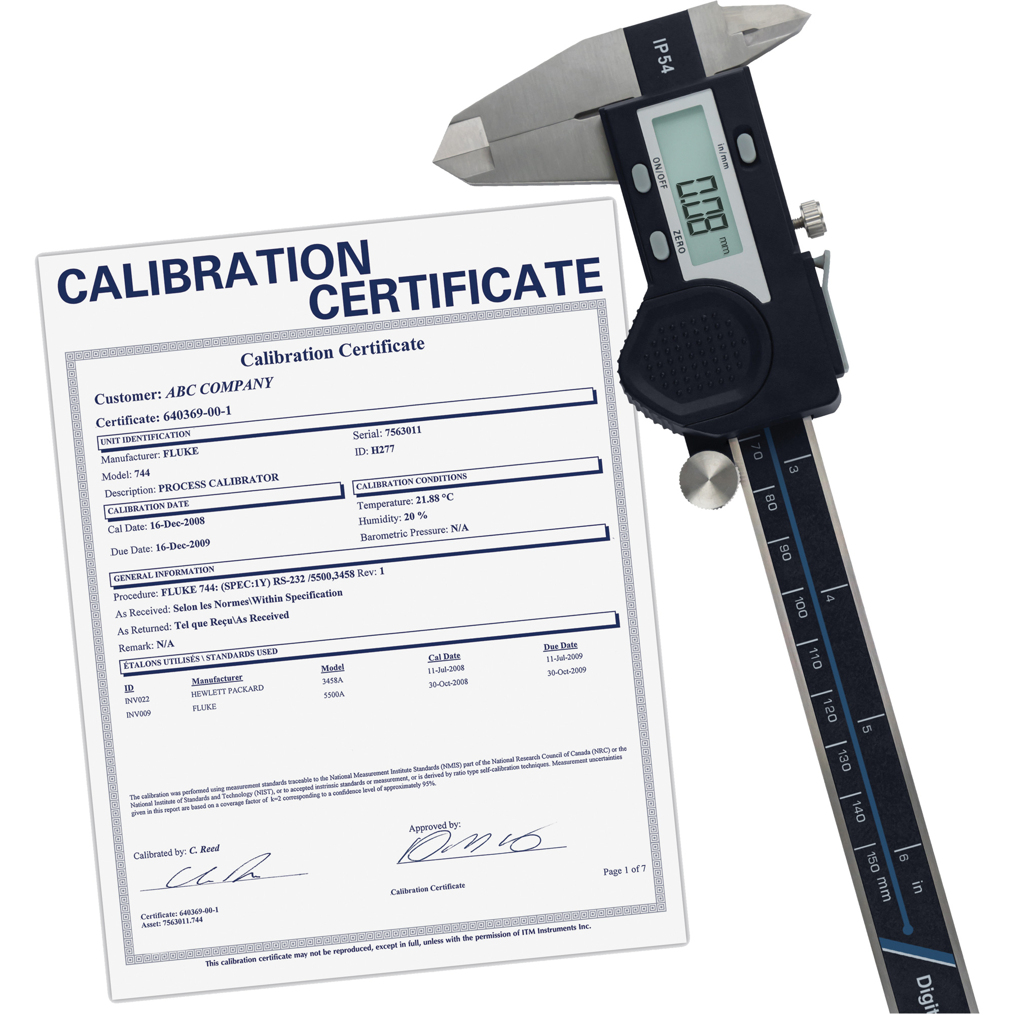 Pied à coulisse numérique de 6" (150 mm) avec certificat de traçabilité de l'étalonnage, Résolution de 0,0005" (0,01 mm), 0" - 6" (0 mm - 150 mm) gamme de mesure