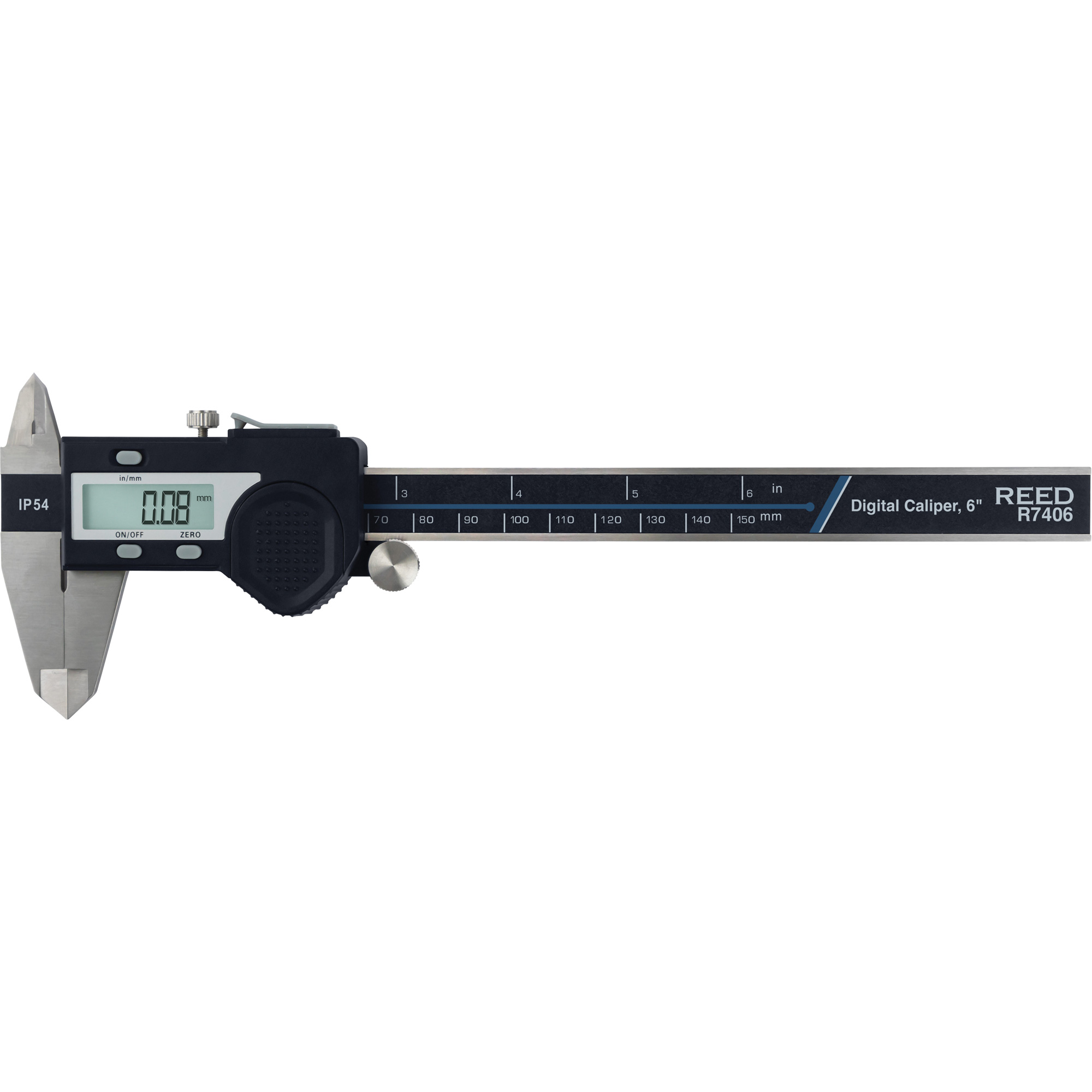 Pied à coulisse numérique de 6" (150 mm), Résolution de 0,0005" (0,01 mm), 0" - 6" (0 mm - 150 mm) gamme de mesure
