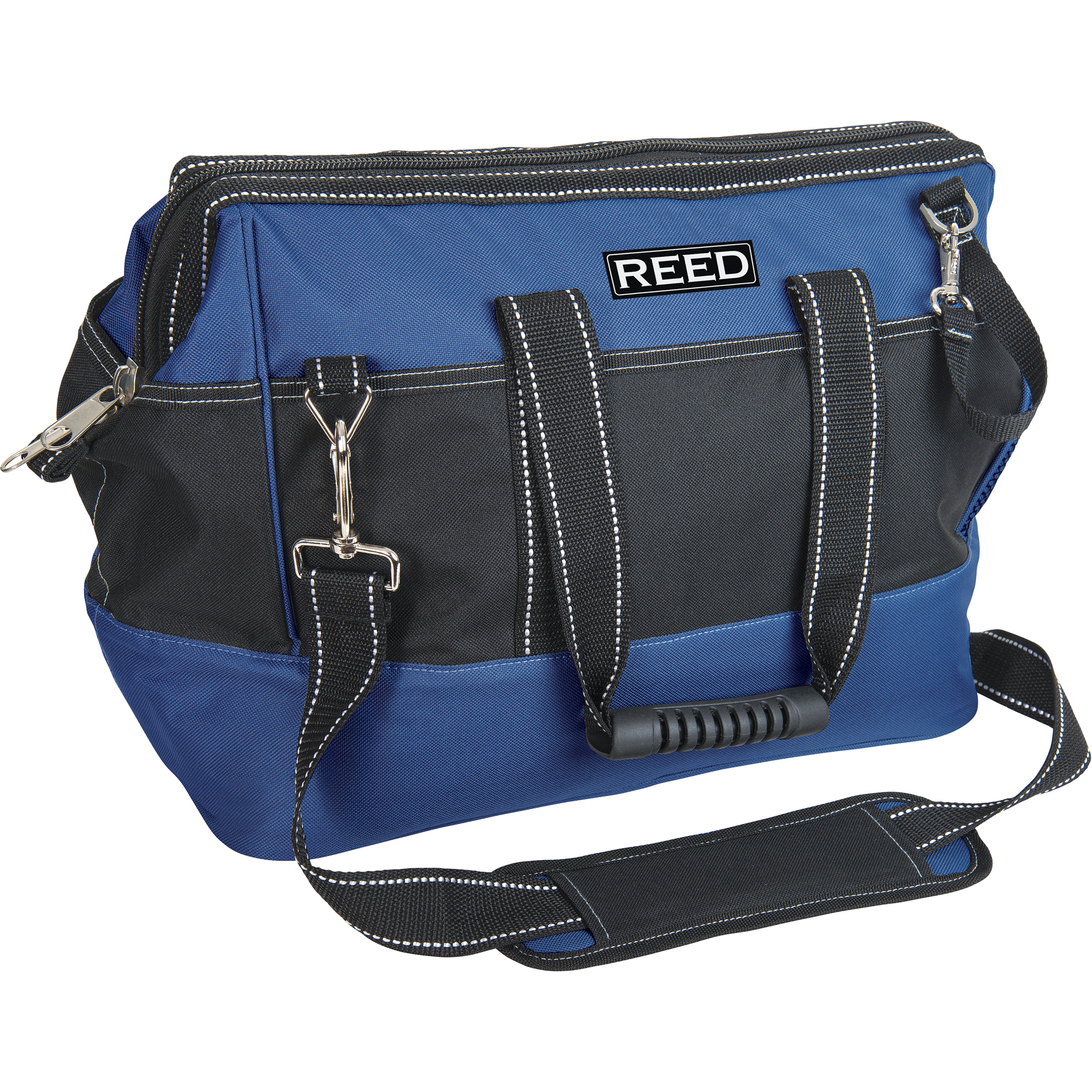 Sac à outils industriel, Polyester, 33 pochettes, Noir/Bleu
