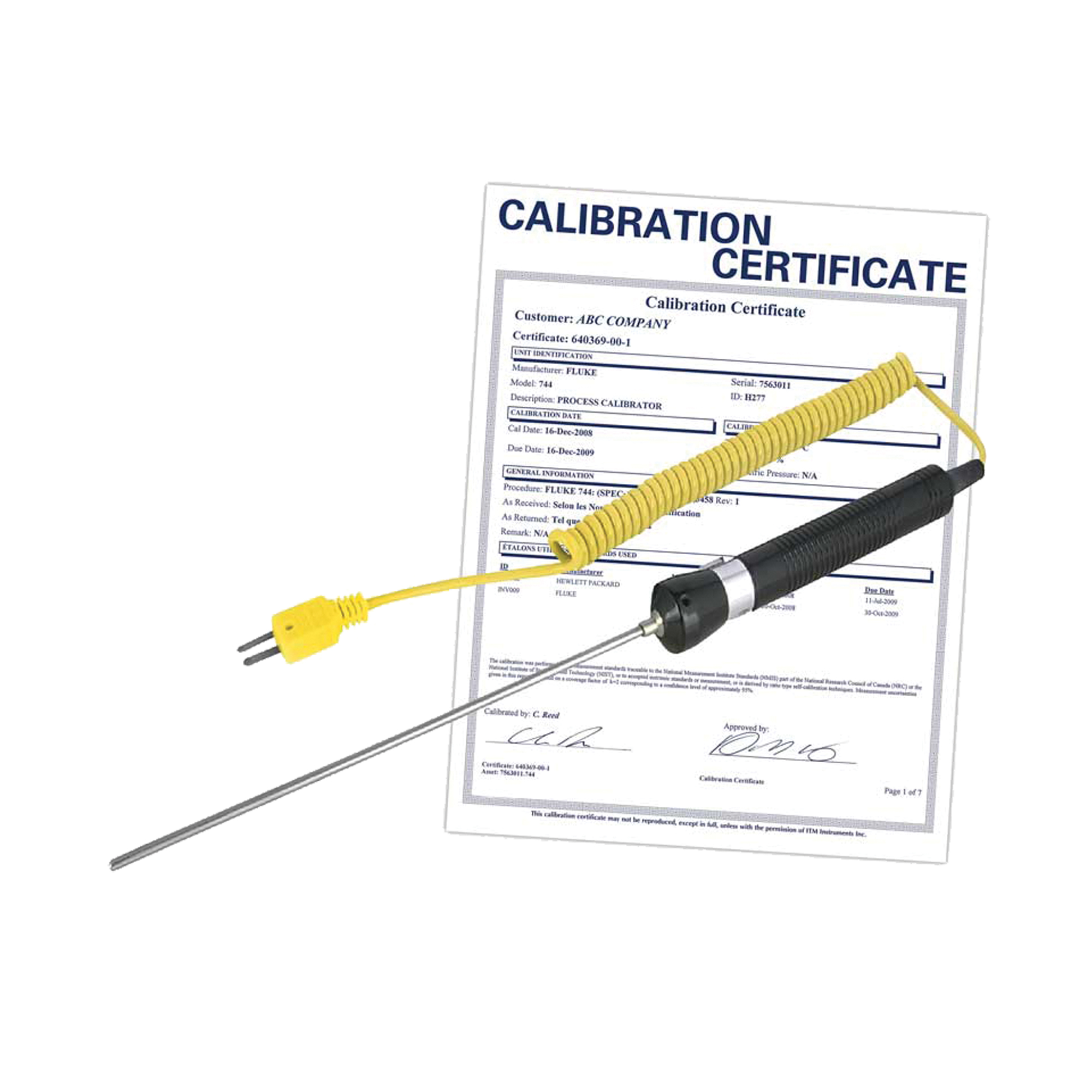 Sonde thermocouple à immersion (comprend certificat ISO), 600 °C (1112°F) Temp. max.