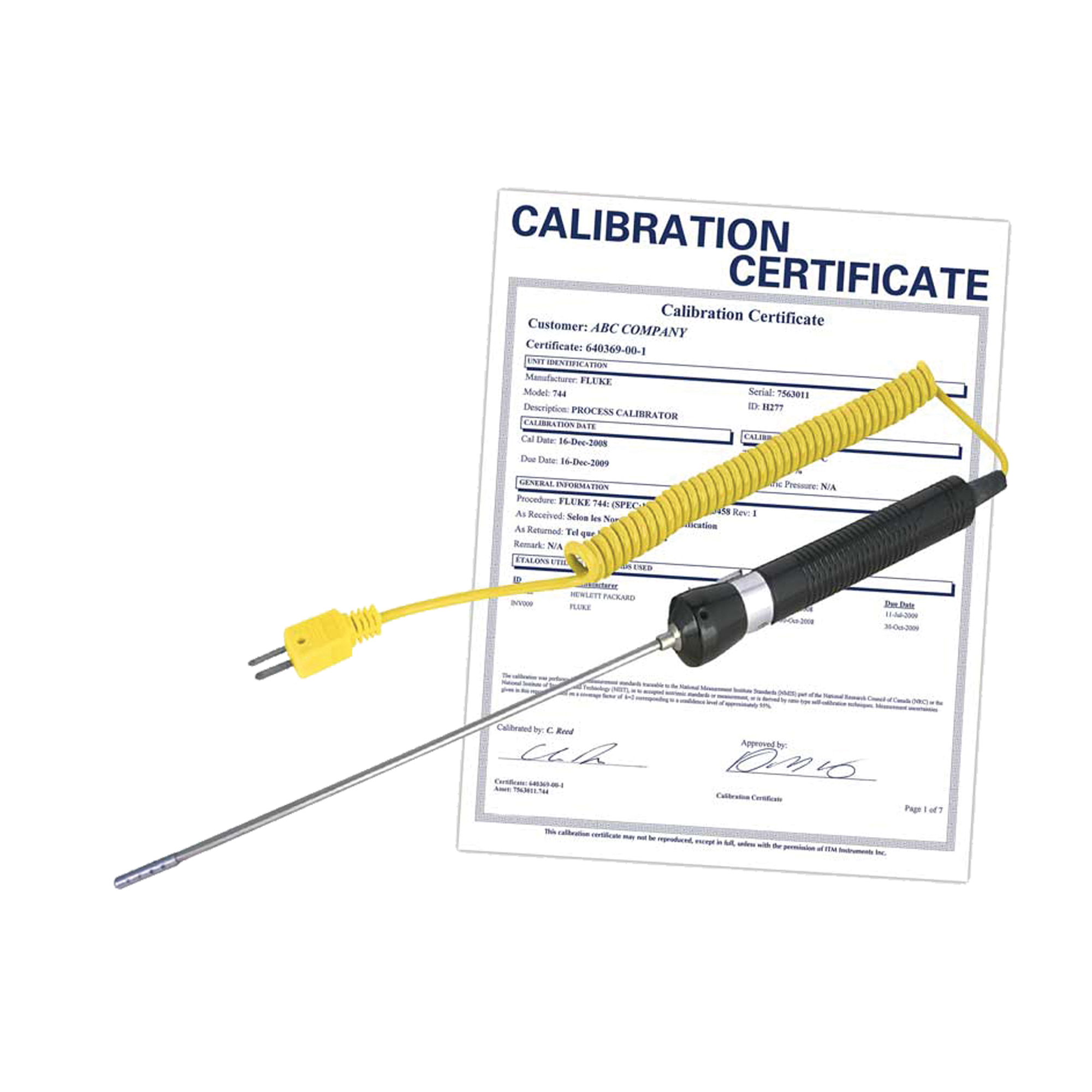Sonde thermocouple pour l'air/gaz (comprend certificat ISO), 900 °C (1652°F) Temp. max.