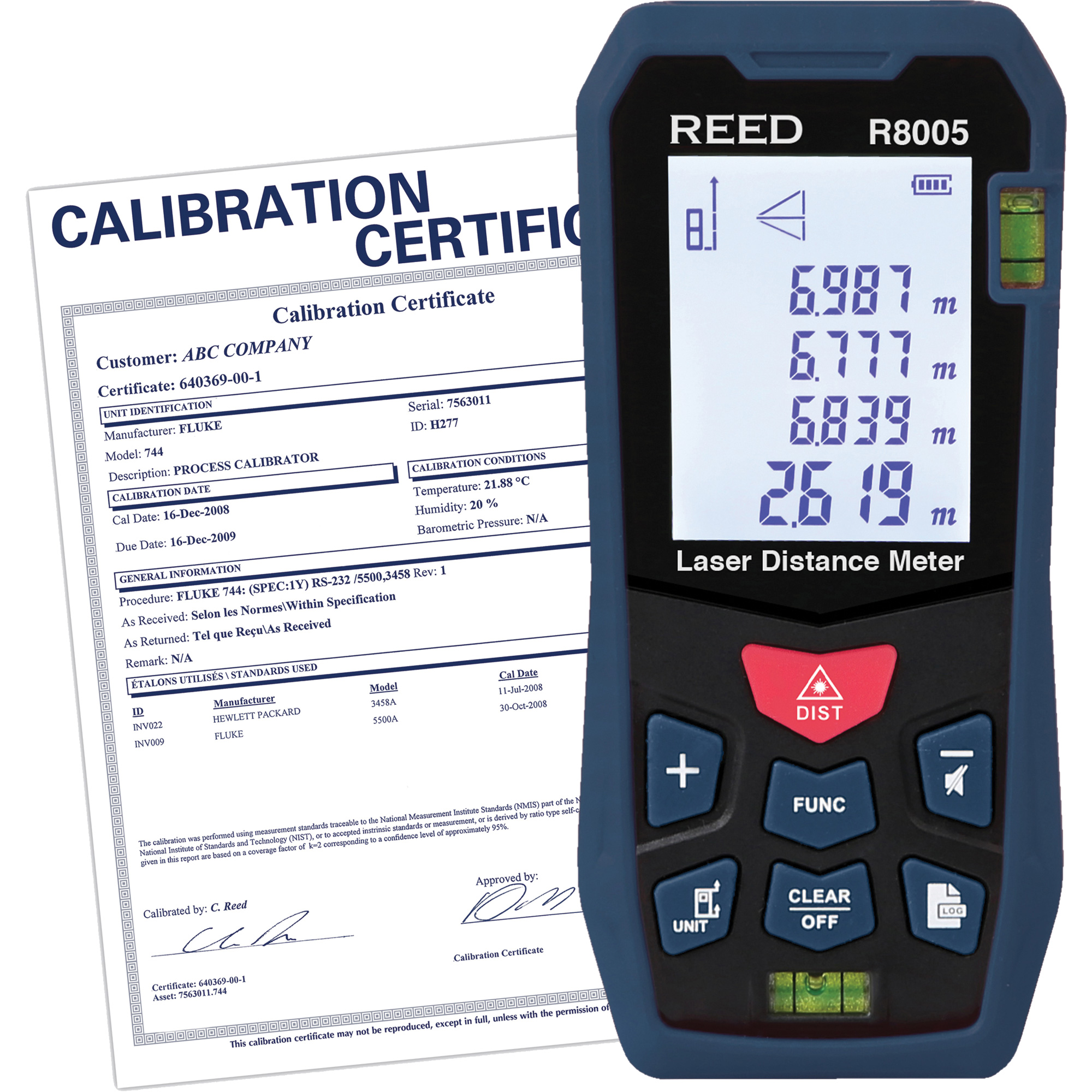 Télémètre laser avec certificat ISO, 0' - 164' (0 m - 50 m) Gamme de mesure, Numérique (électronique)
