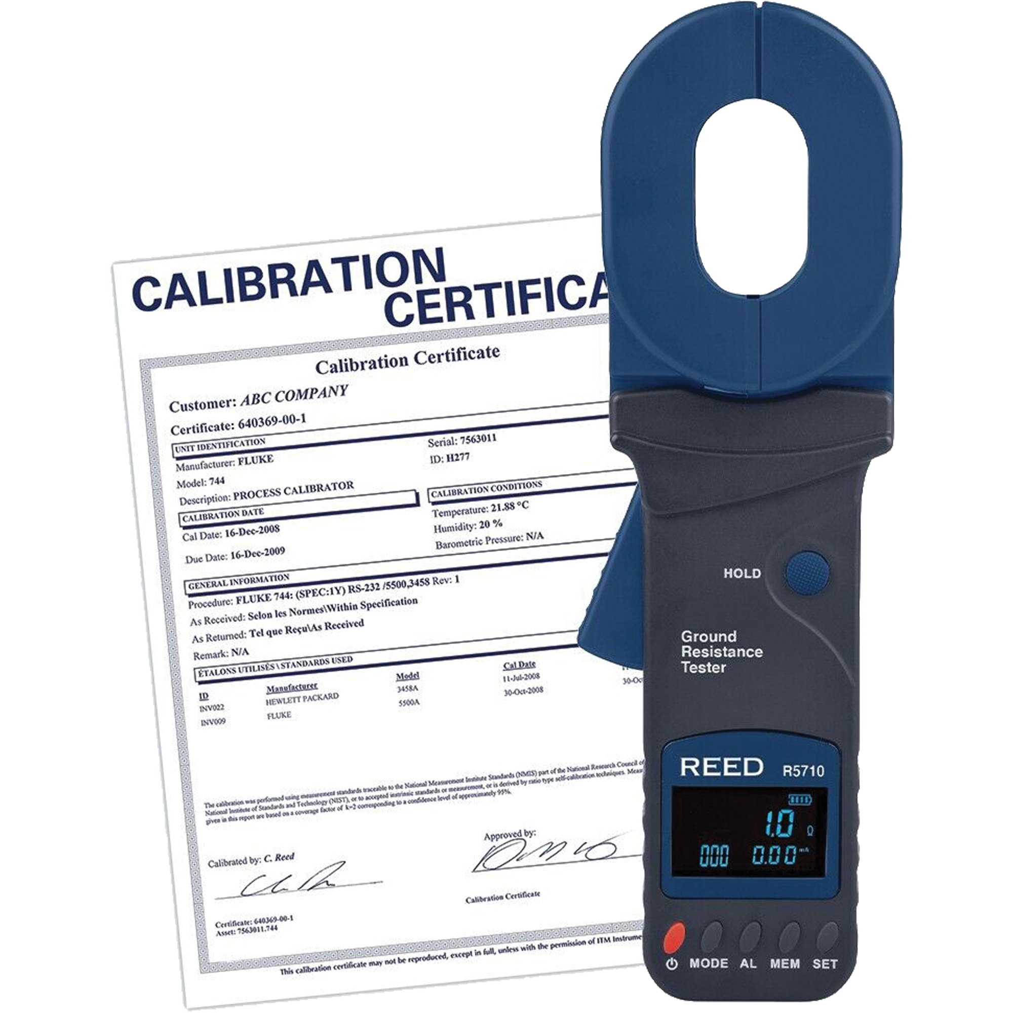 Testeur de résistance de terre à pince avec certificat ISO