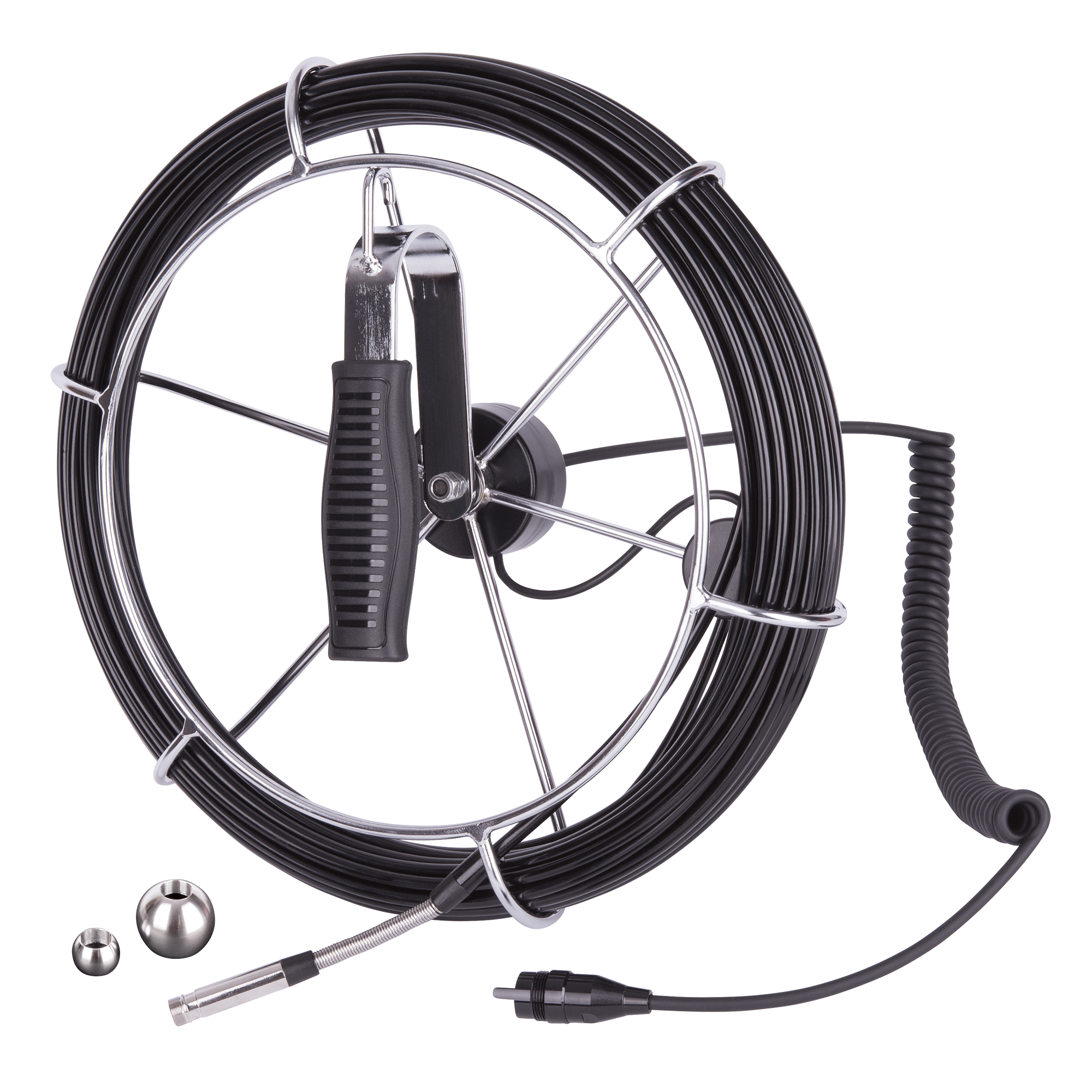 Tête de caméra sur enrouleur de câble