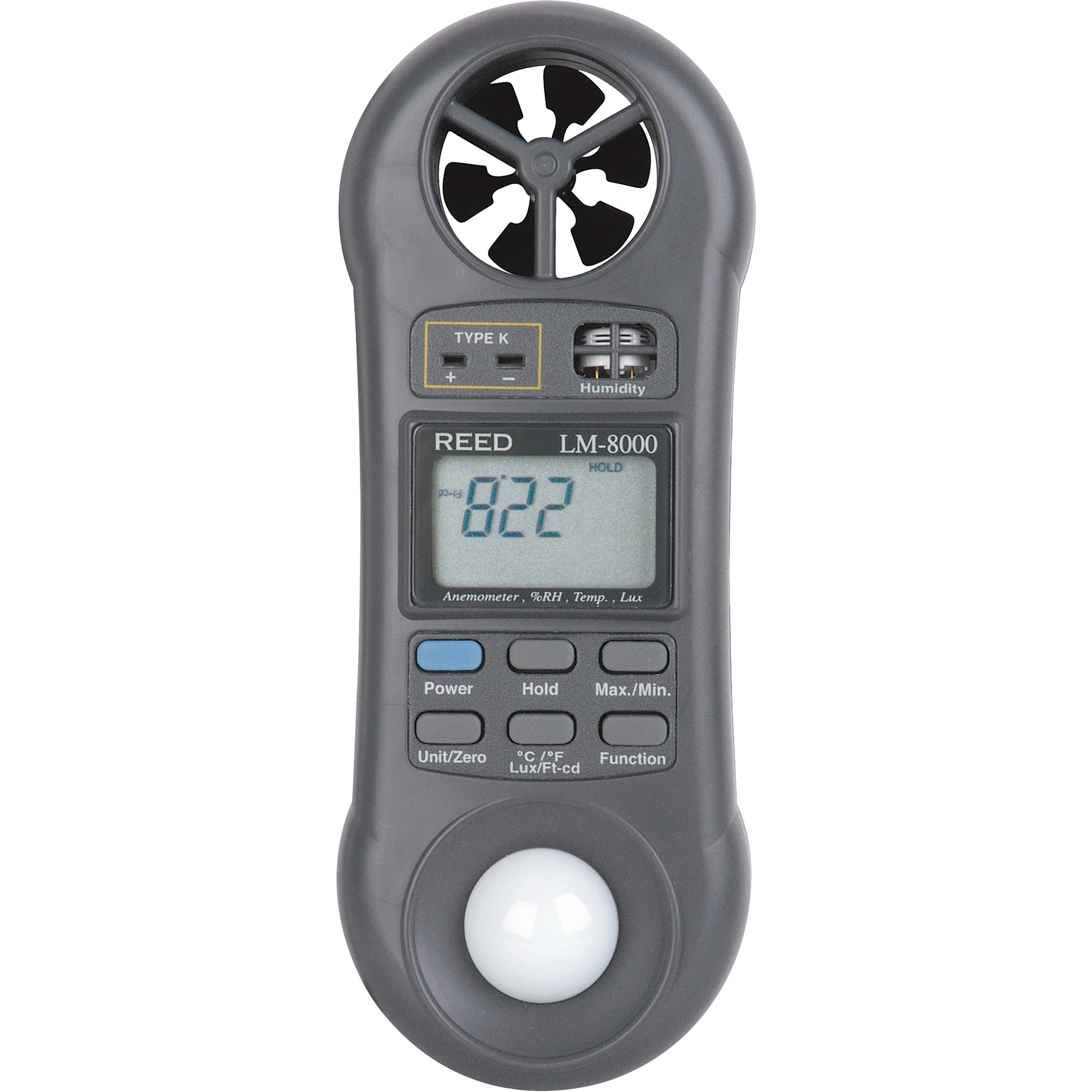 Thermo-anémomètre avec certificat ISO, Sans enregistrement des données, Gamme de vélocité d'air de 0,2 - 30,0 m/sec
