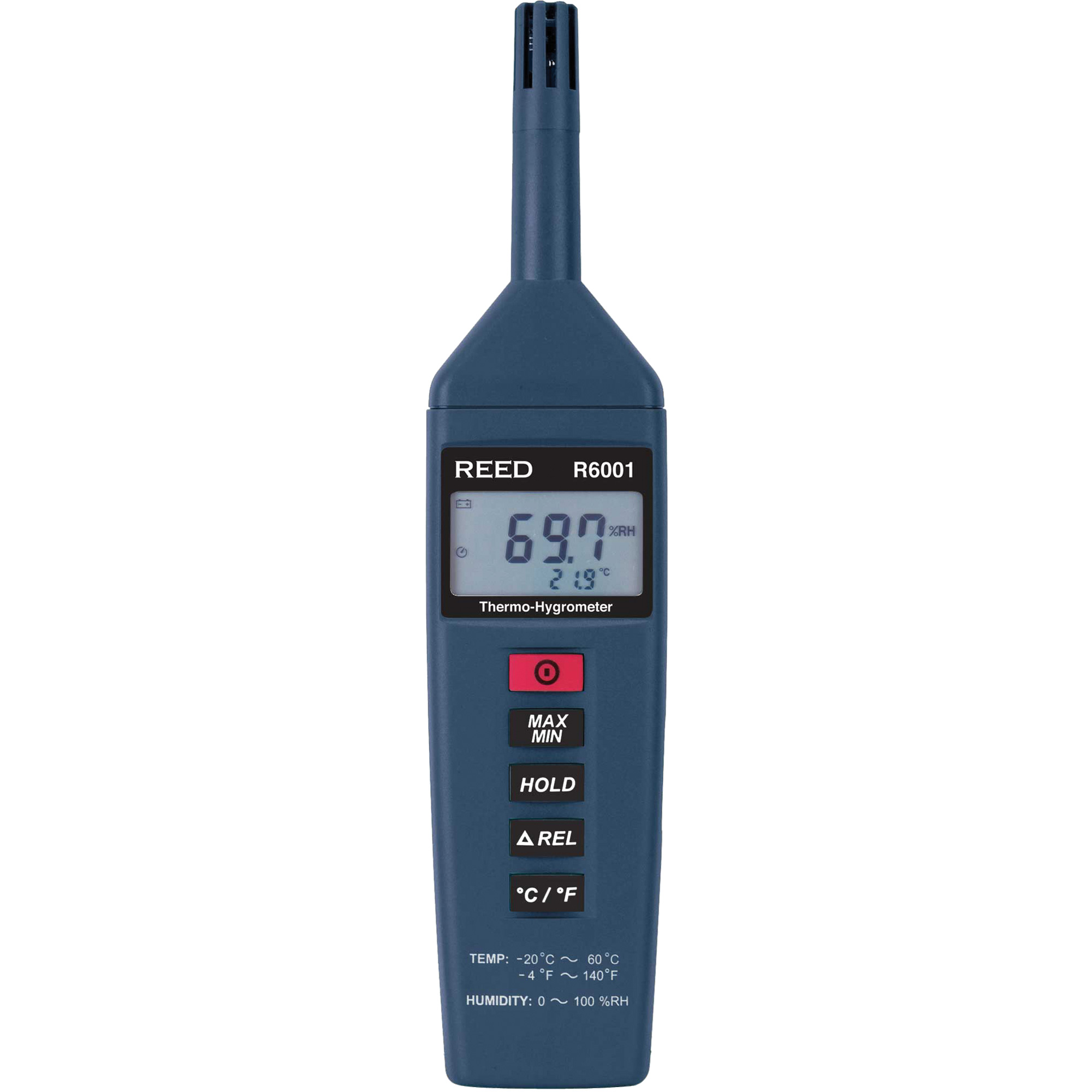 Thermo-hygromètre avec certificat ISO, 0,0% - 100% RH, -4° - 140° F ( -20° - 60°C )