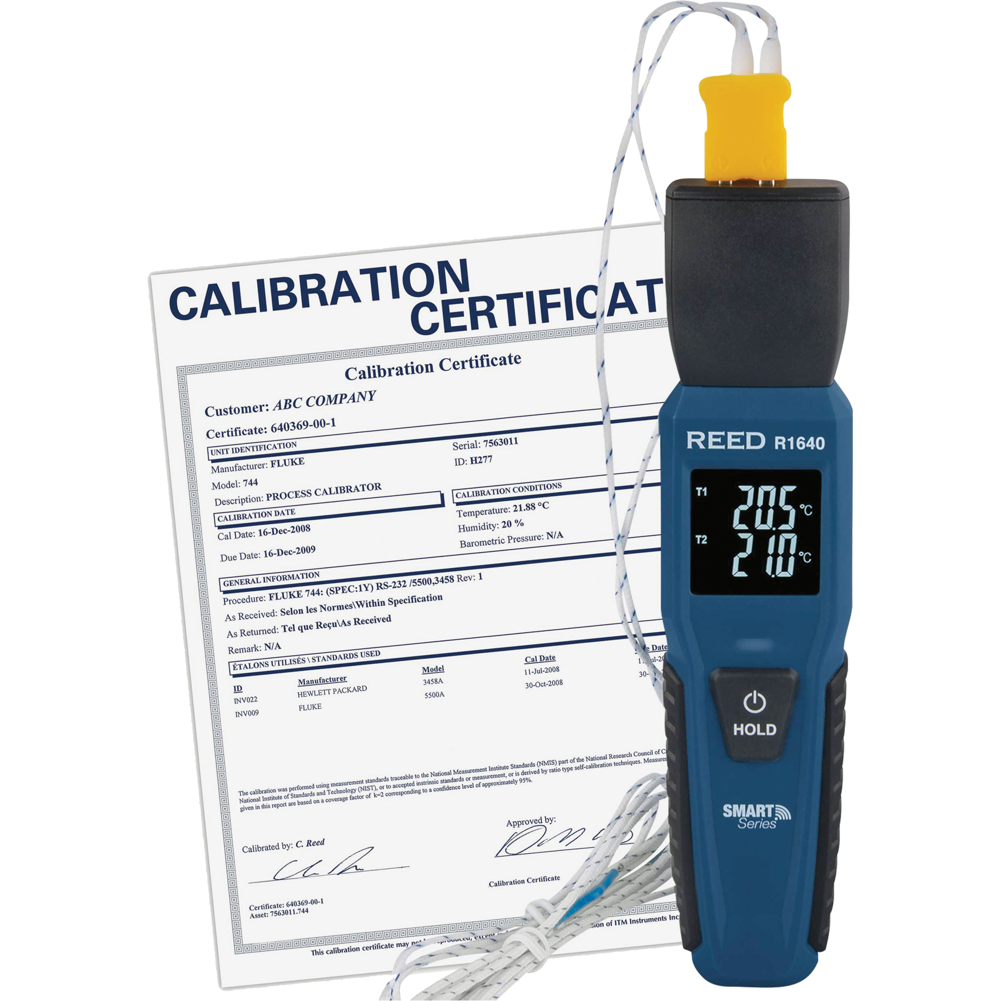 Thermomètre à thermocouple Blueetooth Smart Series avec certificat ISO, Contact, Numérique, -328-2501°F (-200-1372°C)