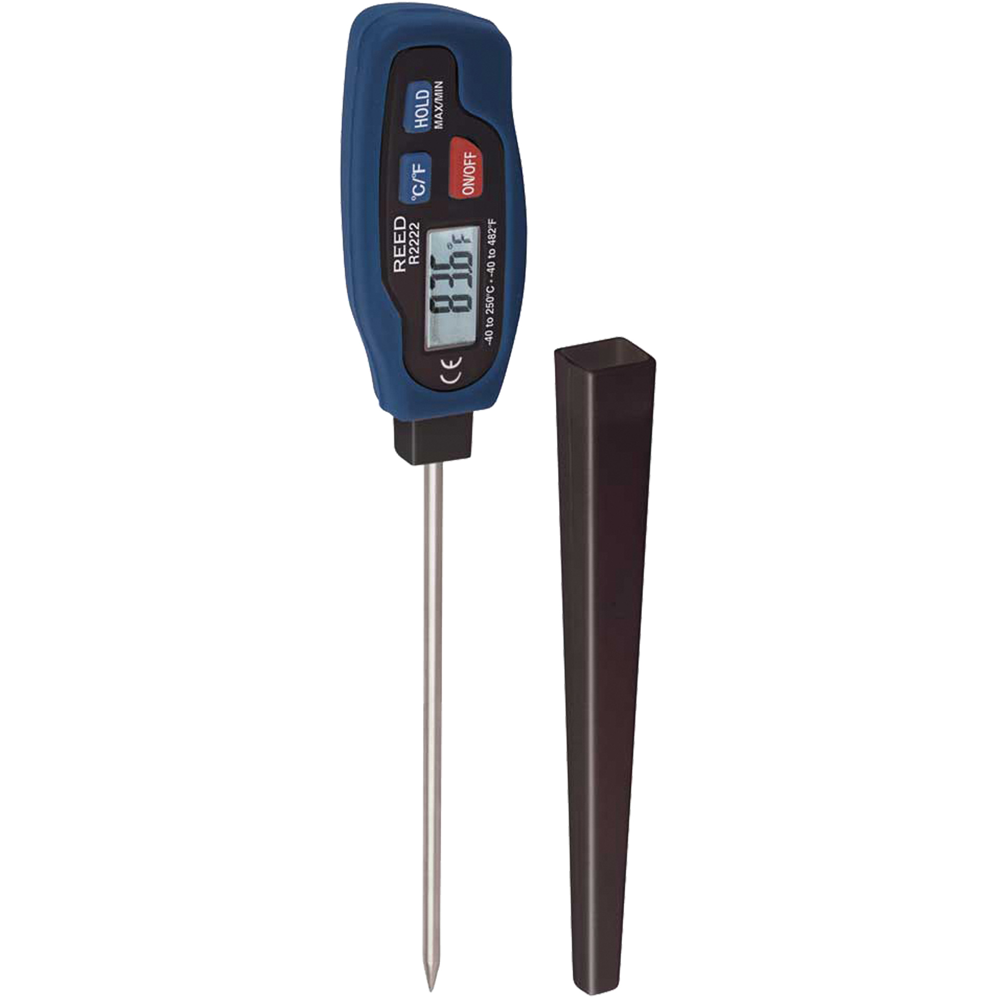 Thermomètre à tige REED R2222 avec certificat ISO, Contact, Numérique, -40-482°F (-40-250°C)