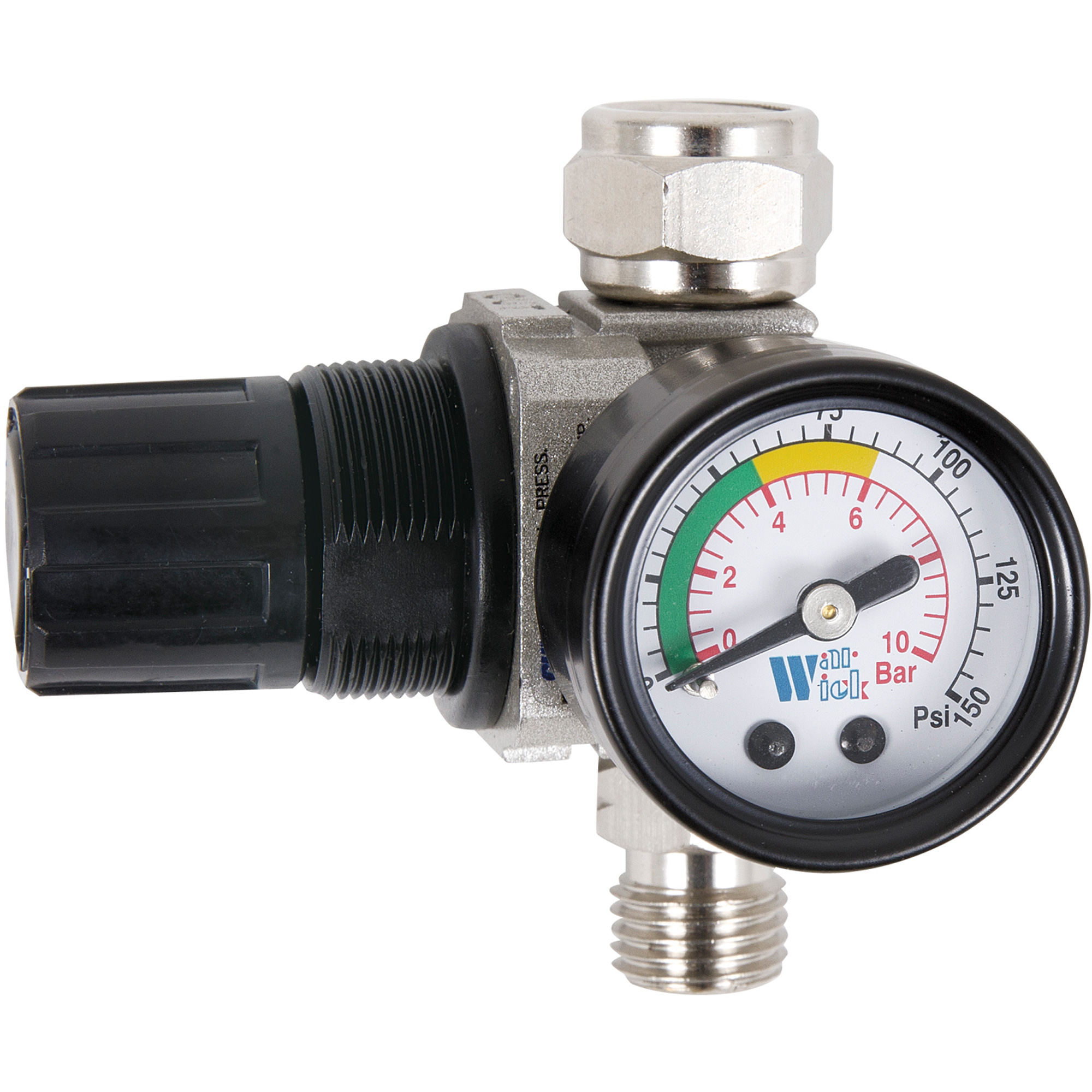 Régulateur à cadran pneumatique avec jauge pour pistolet pulvérisateur, 1/4" NPT, PSI max. de 135 PSI, Standard