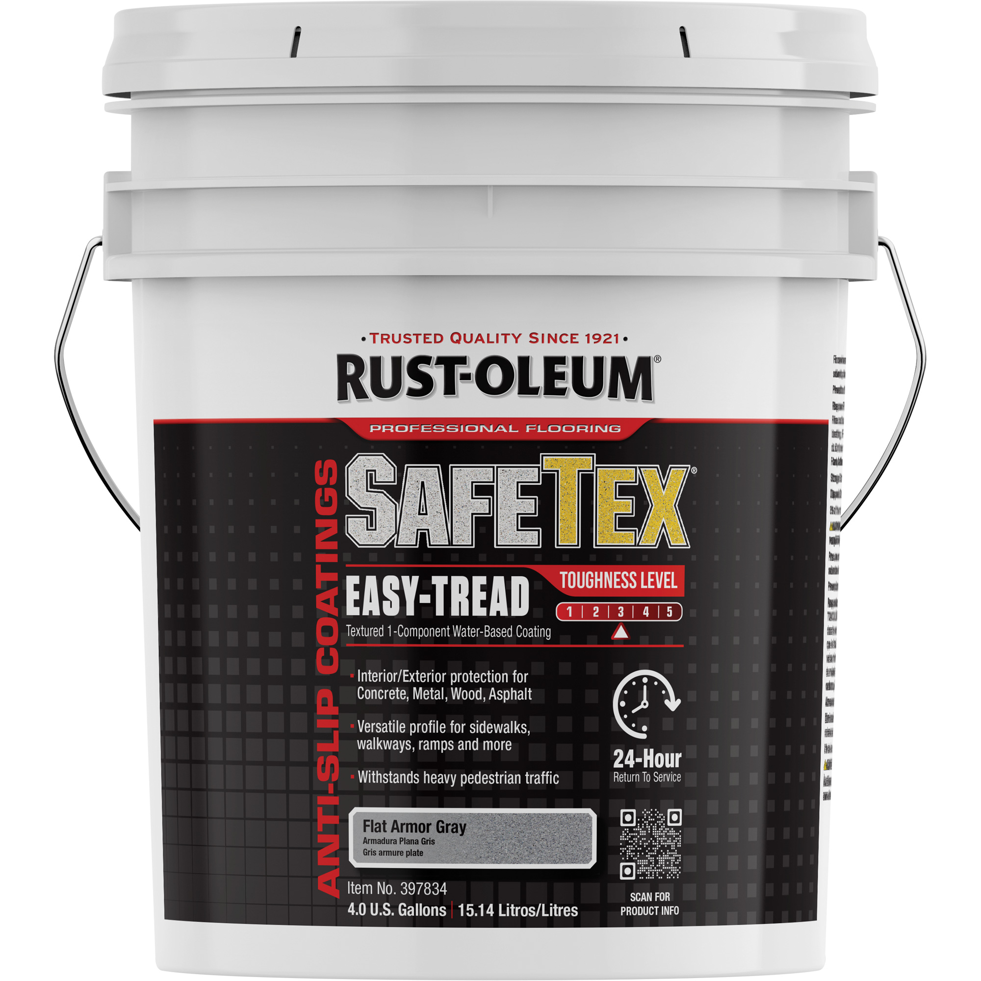 Revêtement d'acrylique SafeTexMD Easy-Tread, 4 gal., À l'eau, Plat/Texturé, Gris