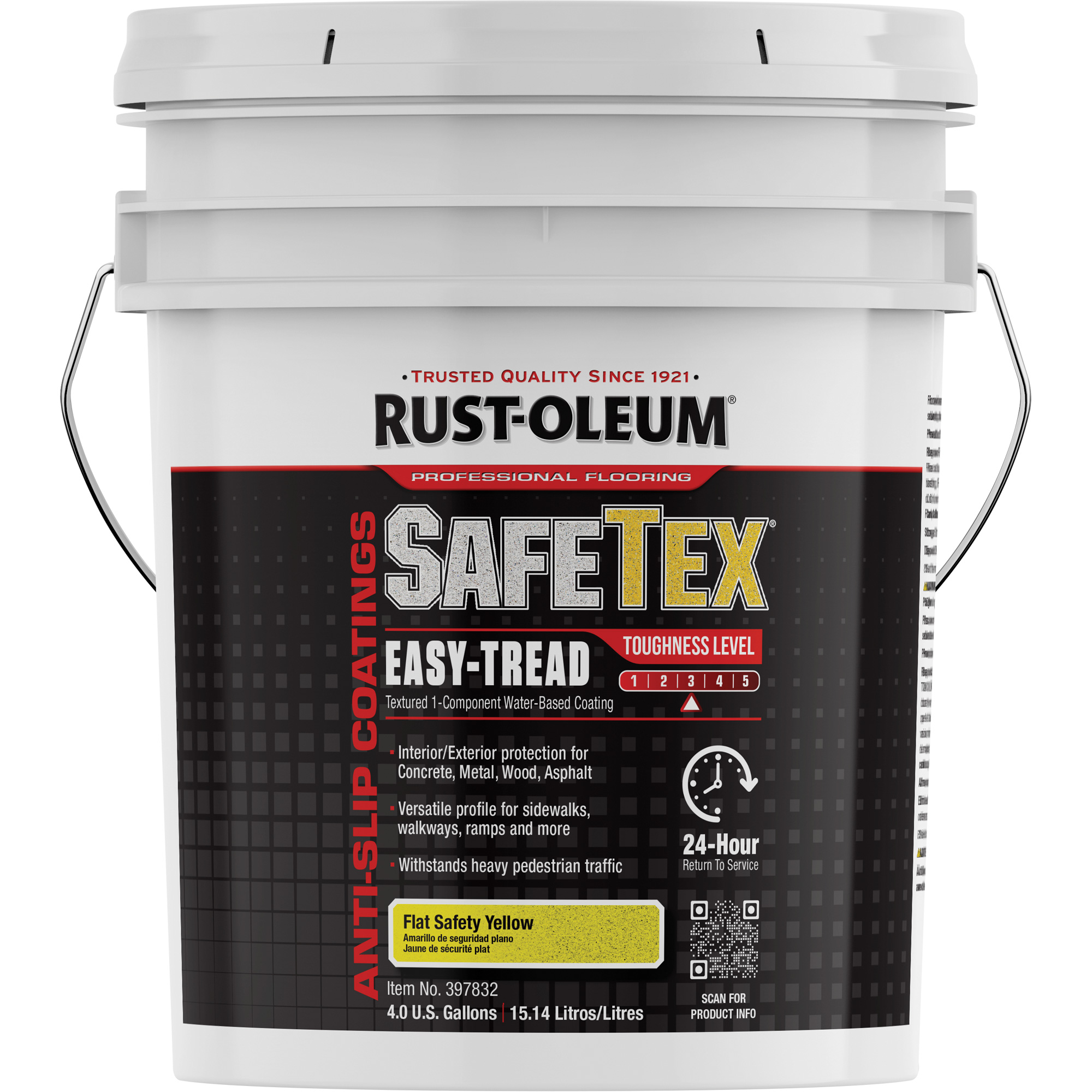 Revêtement d'acrylique SafeTexMD Easy-Tread, 4 gal., À l'eau, Plat/Texturé, Jaune