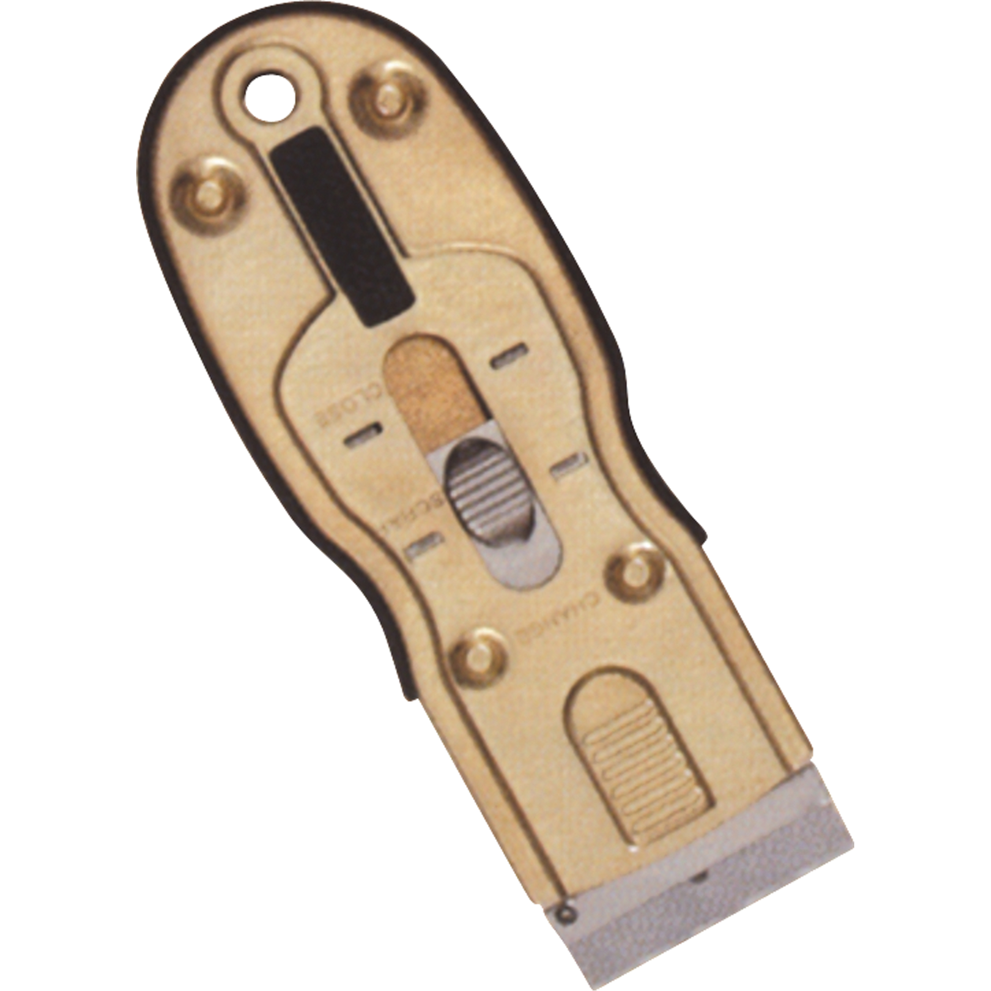 Grattoirs à lame de rasoir ergonomique, Lame Acier au carbone, Largeur 1-1/2", Manche Caoutchouc