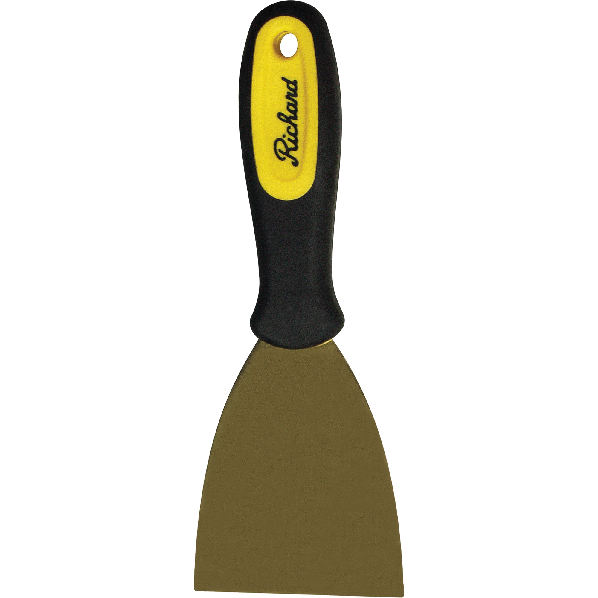 Grattoirs muraux rigides, Lame Laiton, Largeur 3", Manche Plastique
