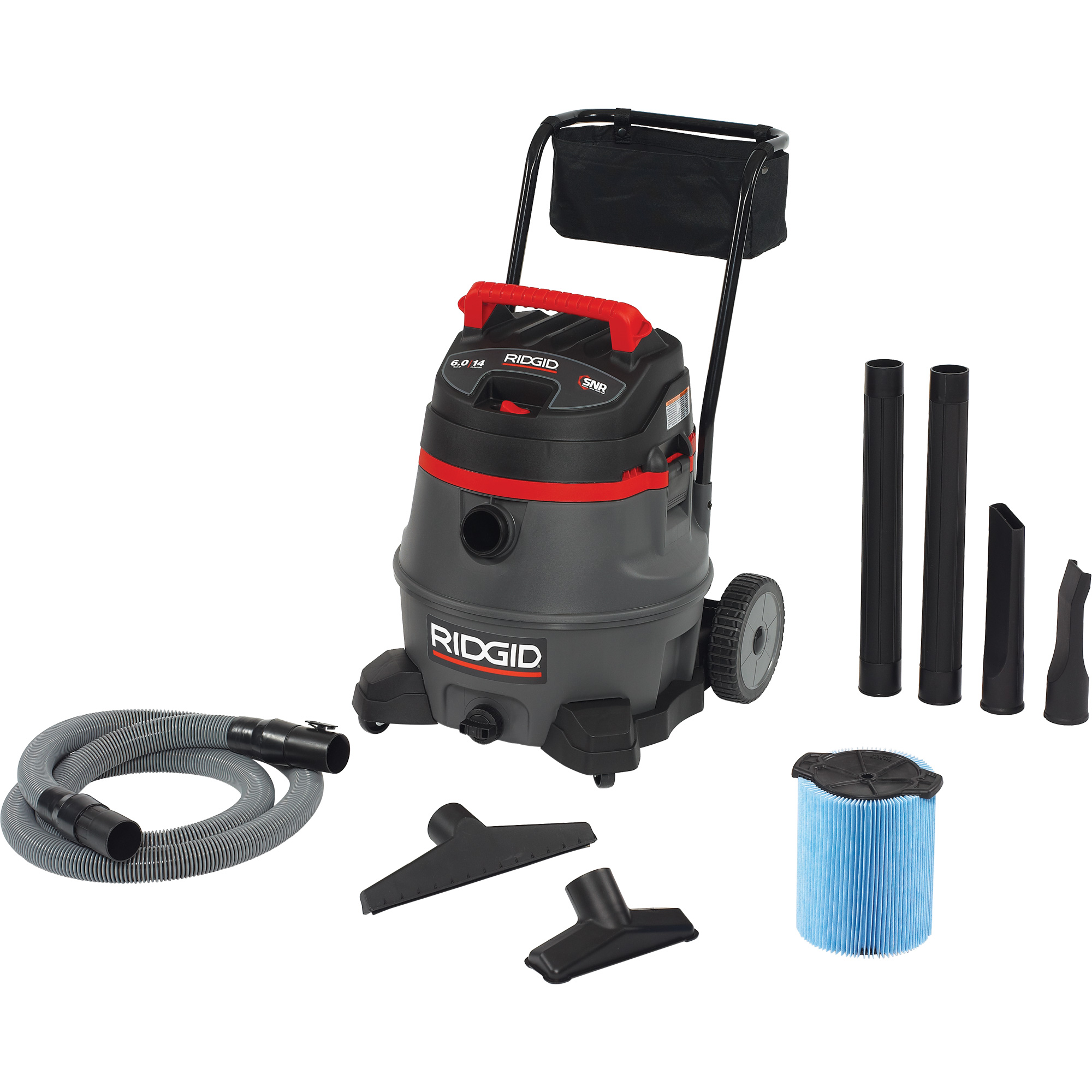 Aspirateur industriel avec chariot NXT, Secs-humides, 6 CV, 14 gal. US (53 litres)