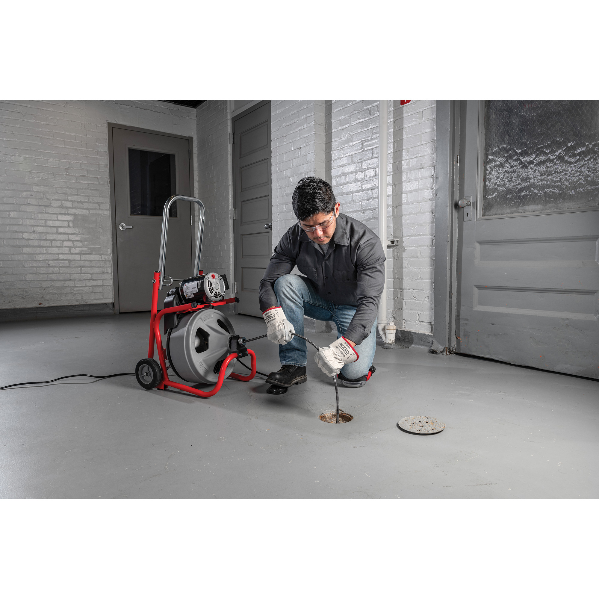 Dégorgeoir auto-alimenté K-400 a/câble C-45IW, Électrique, 1/2" x 75' et 3/8" x 100' – Image 3