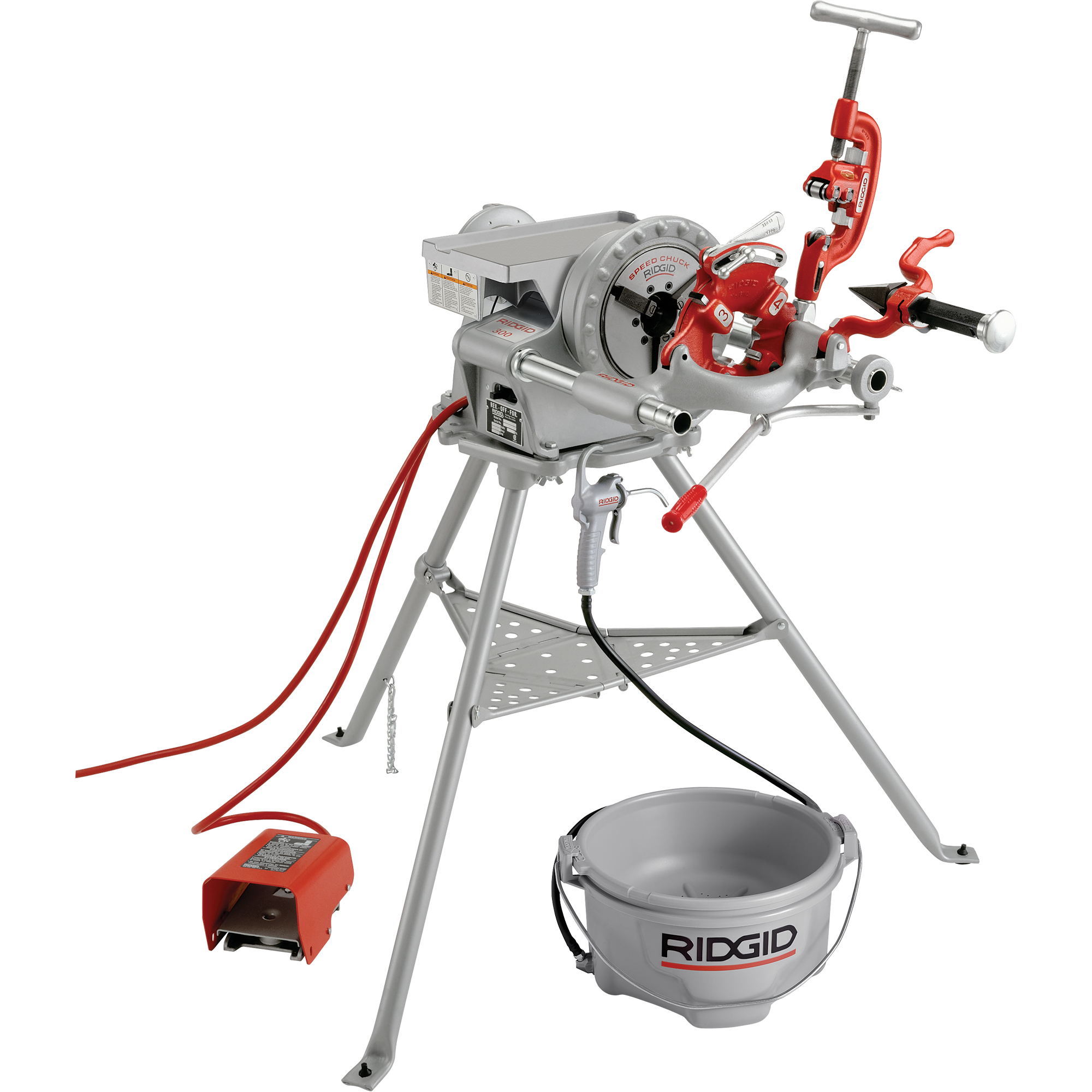 Système de filetage complet pour fileteuse électrique modèle 300, 38 tr/min, Filetage de la tige 1/8" - 2"