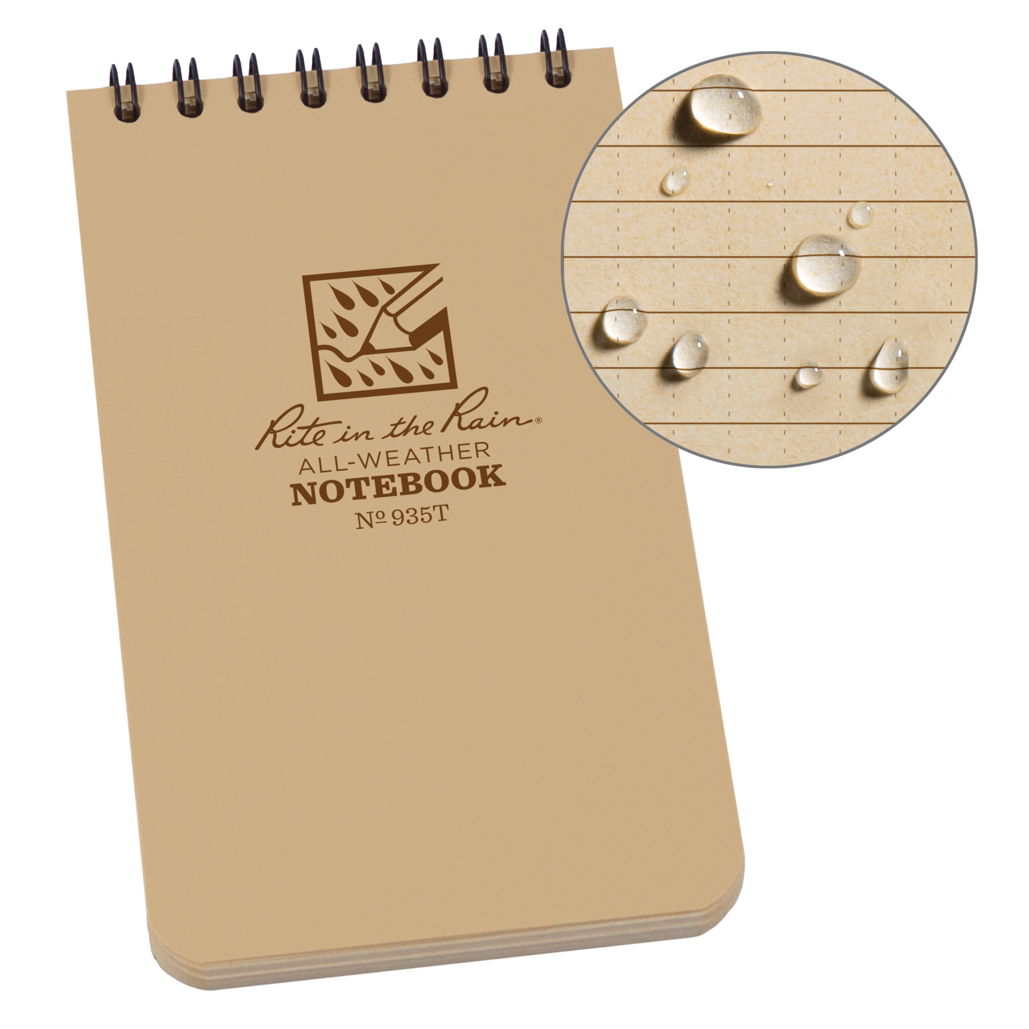 Carnet de notes de poche à spirale, Couverture souple, Havane, 100 Pages, 3" , 5"