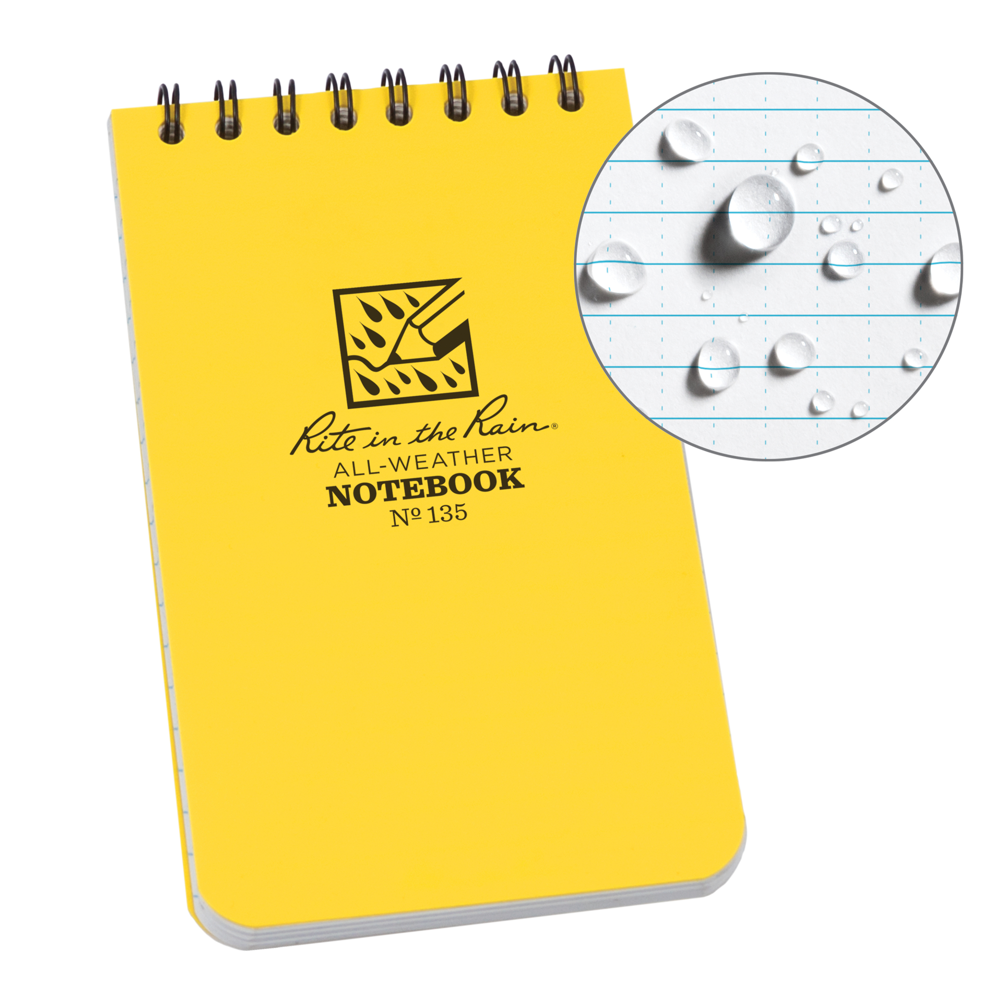 Carnet de notes de poche à spirale, Couverture souple, Jaune, 100 Pages, 3" , 5"