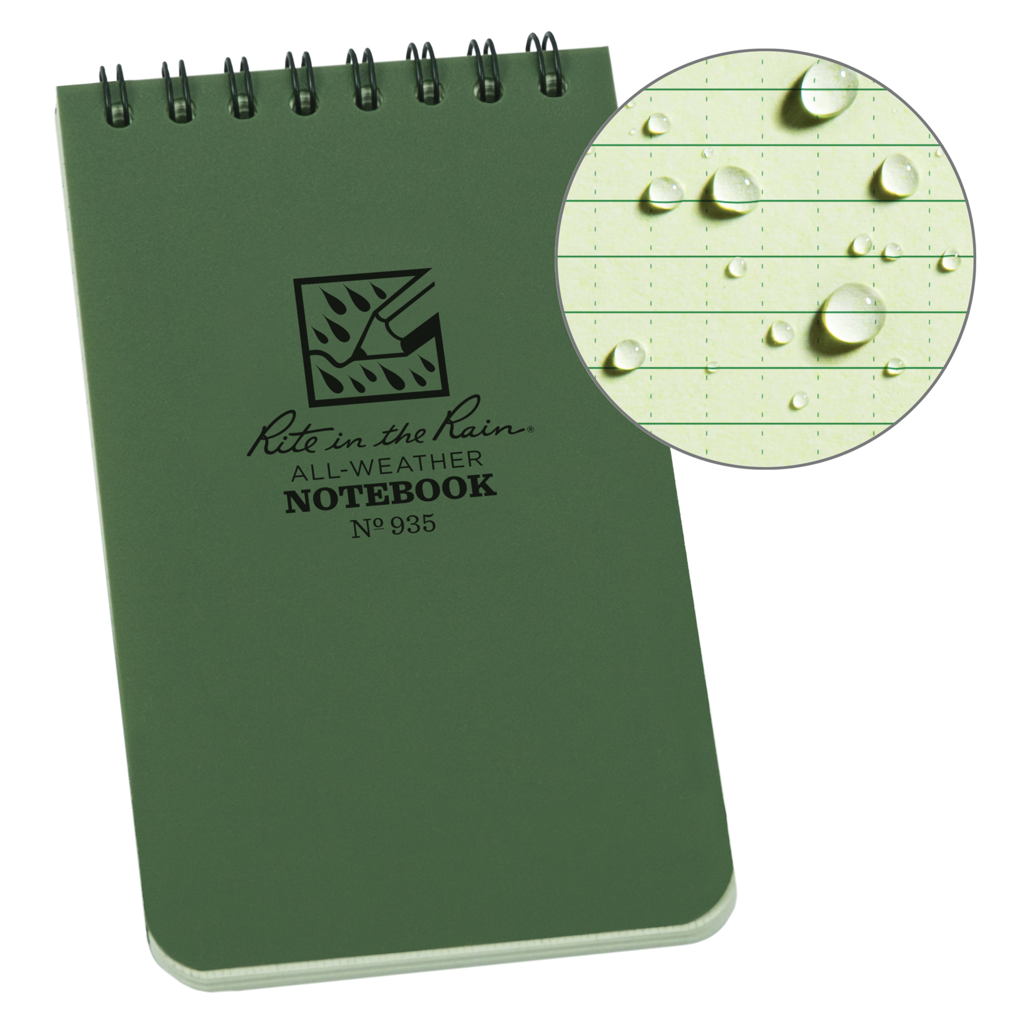 Carnet de notes de poche à spirale, Couverture souple, Vert, 100 Pages, 3" , 5"