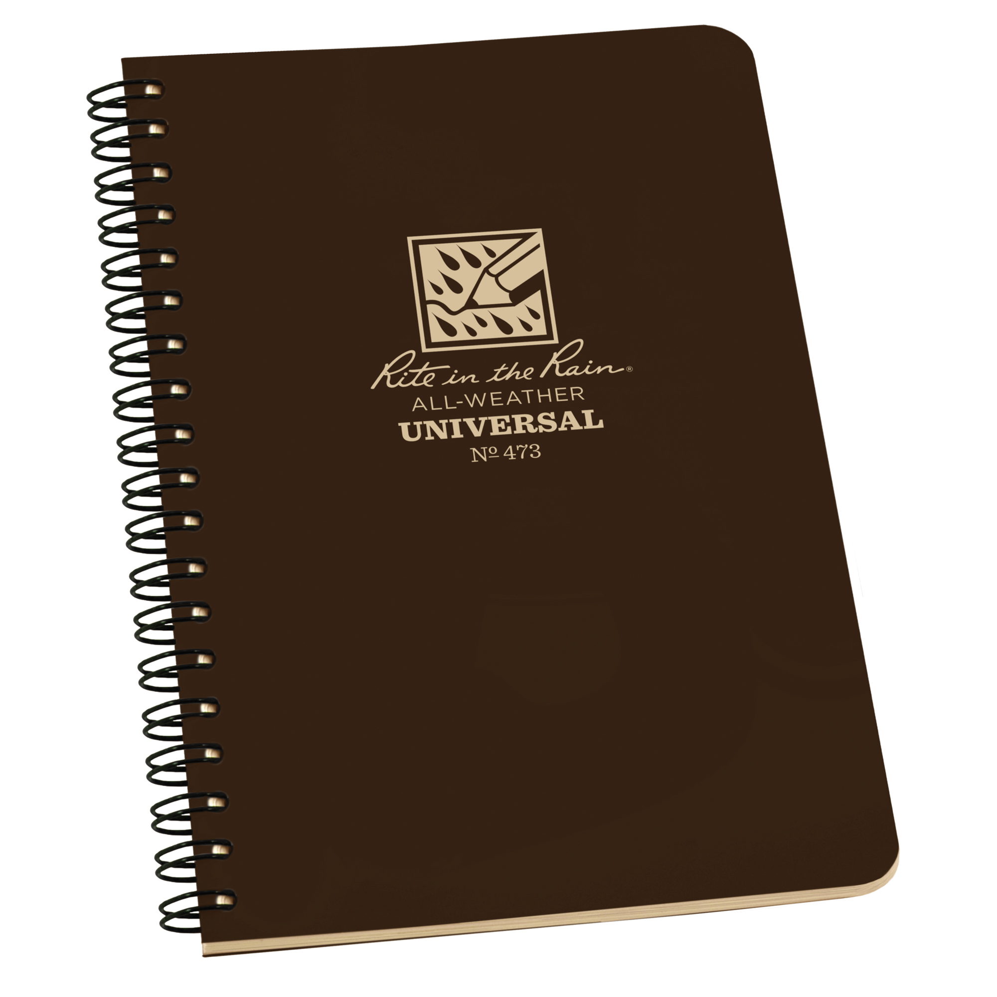 Carnet de notes de poche à spirale latérale, Couverture souple, Brun, 64 Pages, 4-5/8" , 7"