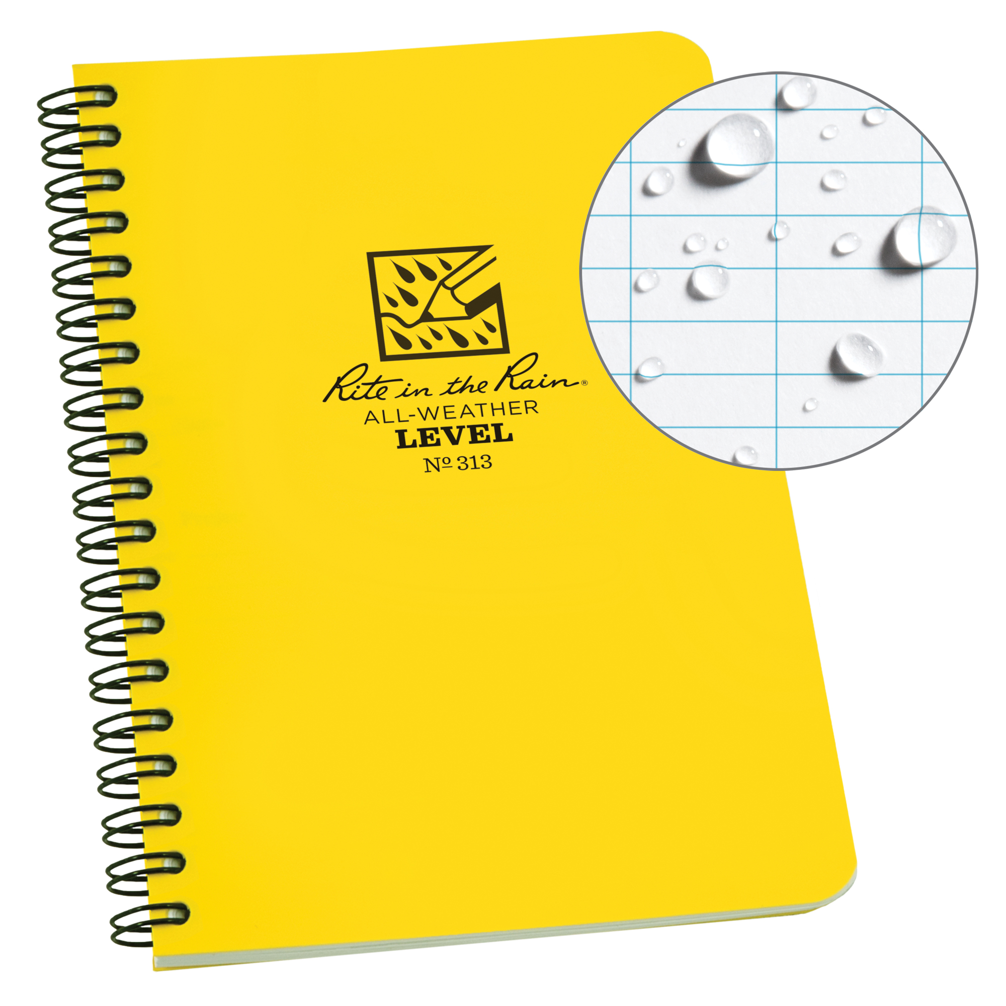 Carnet de notes de poche à spirale latérale, Couverture souple, Jaune, 64 Pages, 4-5/8" , 7"