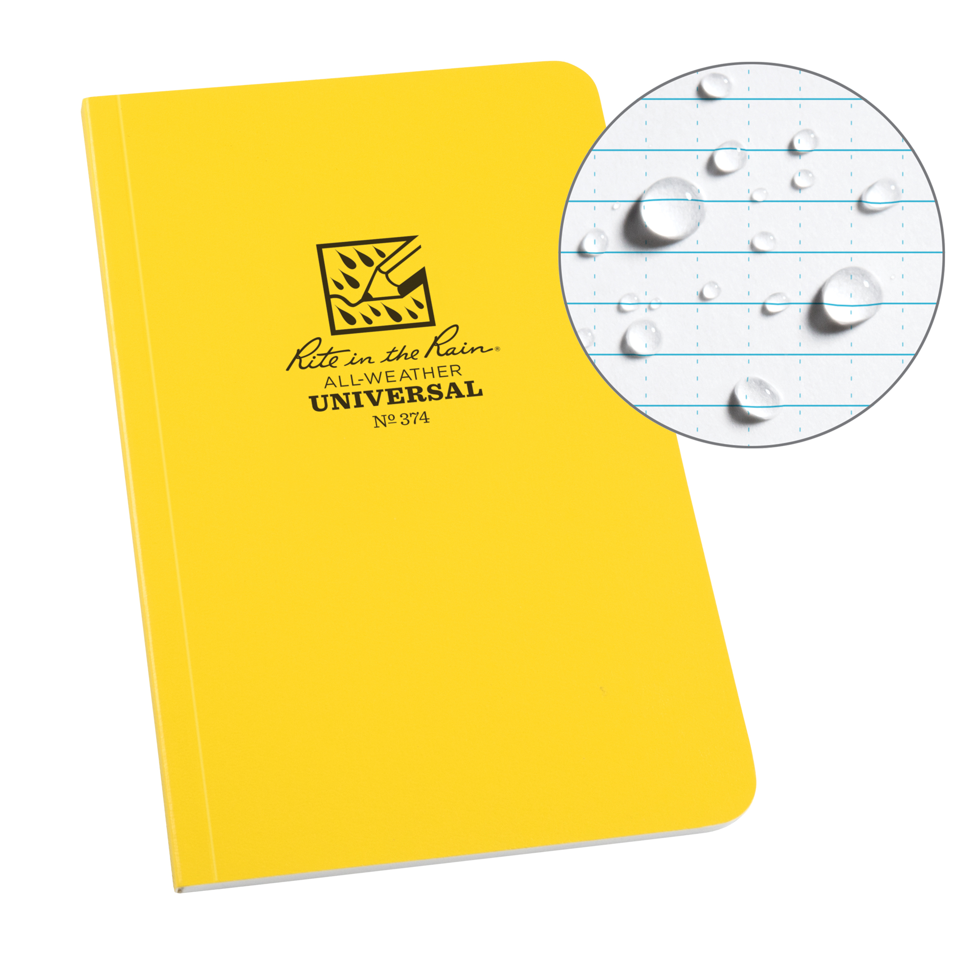 Livre relié Field-Flex, Couverture souple, Jaune, 128 Pages, 4-5/8" , 7-1/4"