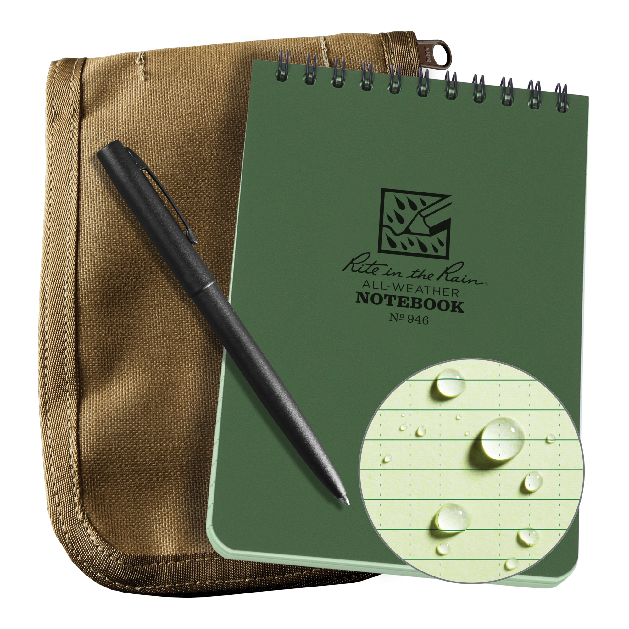Trousse de carnet de notes de poche, Couverture souple, Vert, 100 Pages, 4" , 6"
