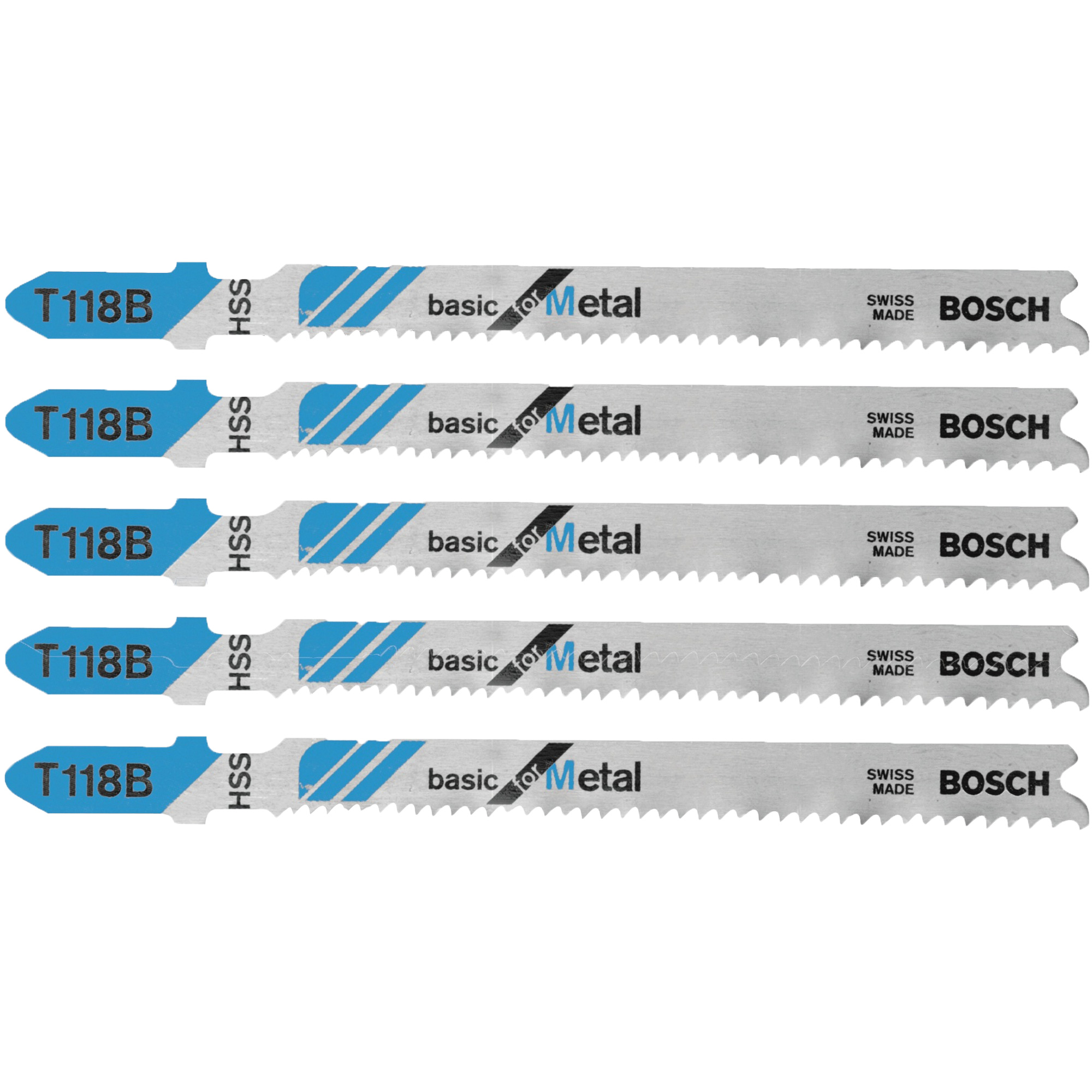 Lames de scie sauteuse de base pour le métal, Acier rapide, Tige en T, 3-5/8" lo