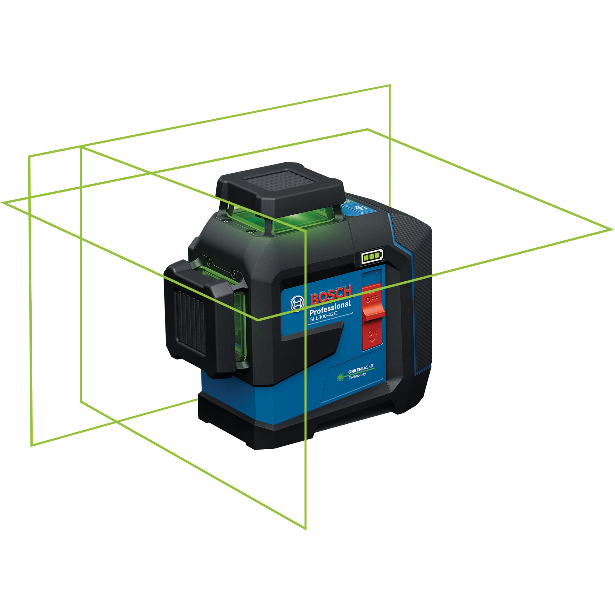 Laser d’alignement/nivellement 360º à faisceau vert à trois points