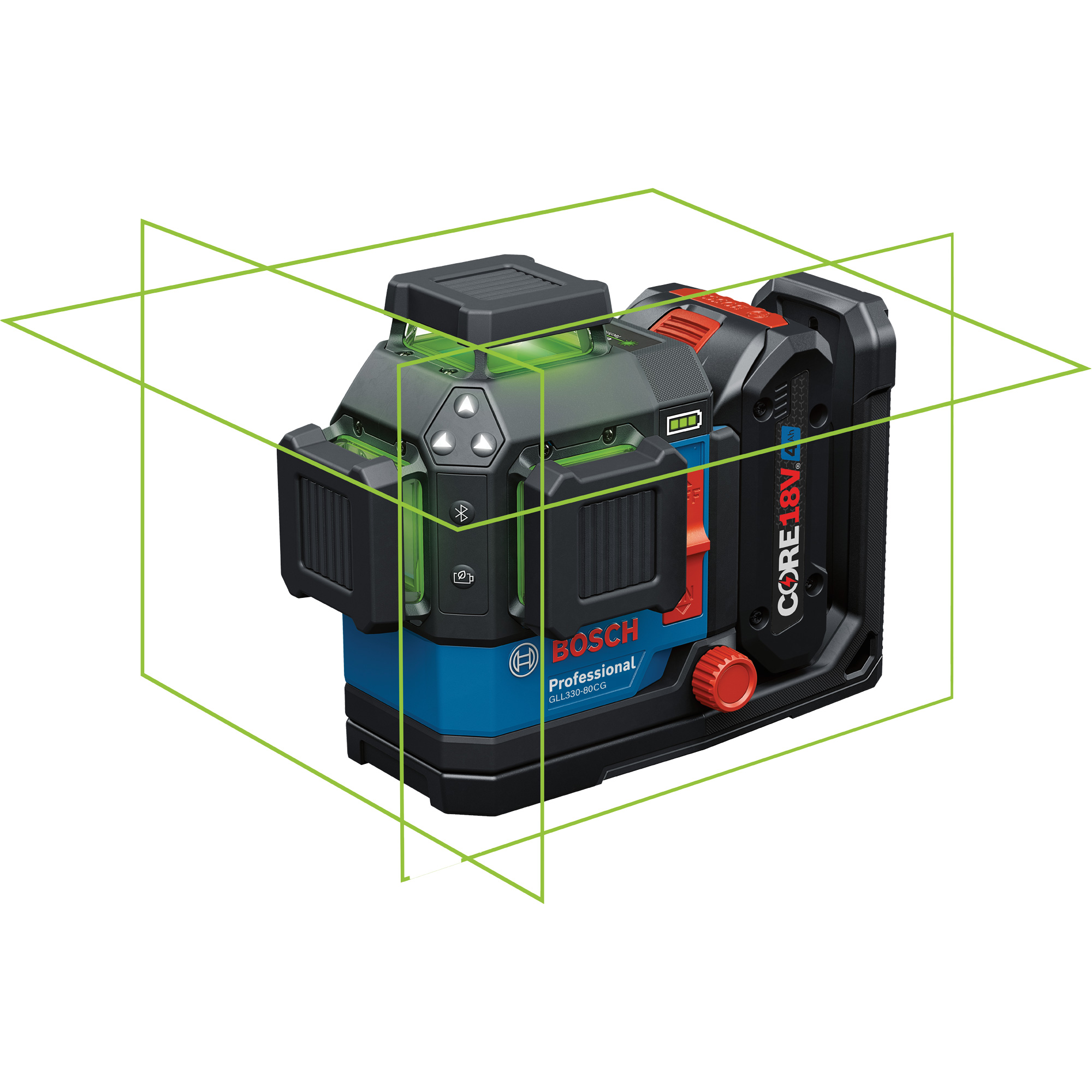 Laser d’alignement/nivellement 360º connecté à faisceau vert à trois points