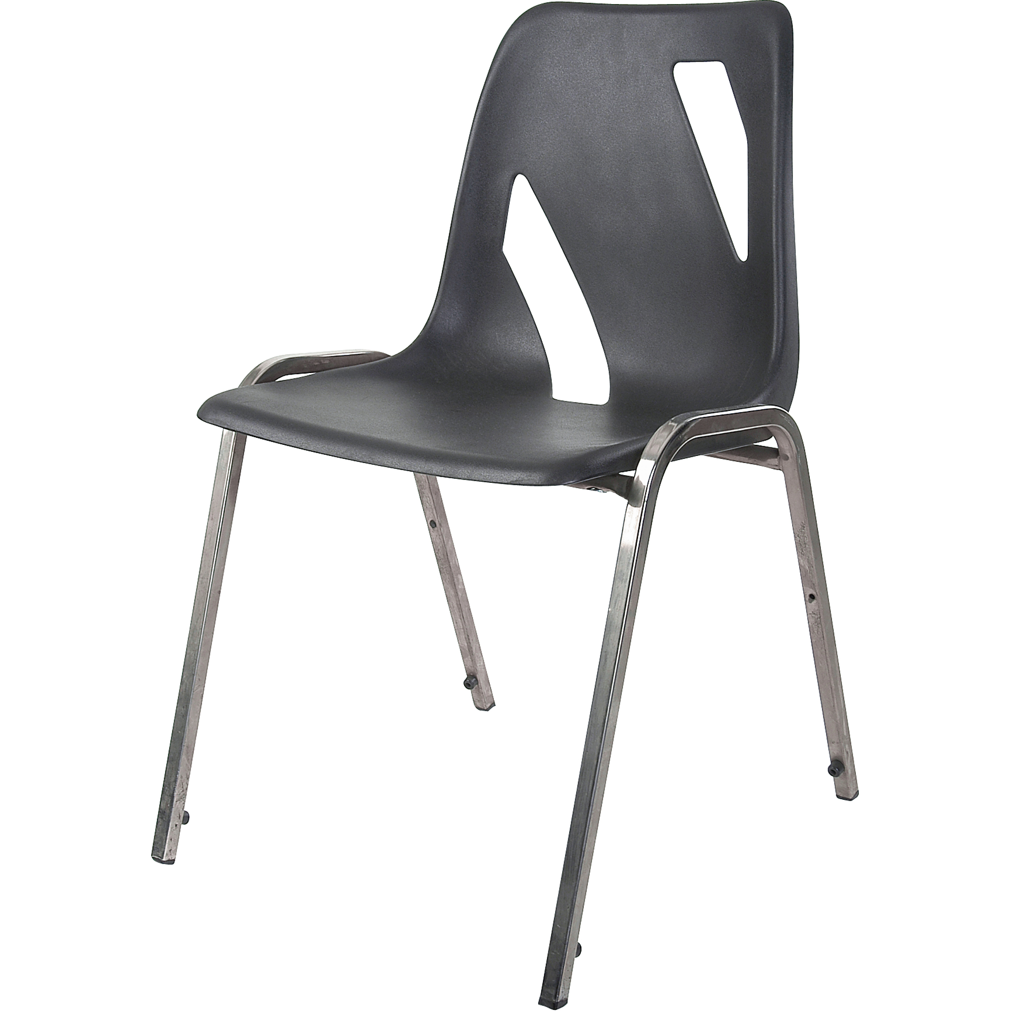 Chaise empilable, Vinyle, Hauteur 31", Capacité 275 lb, Noir