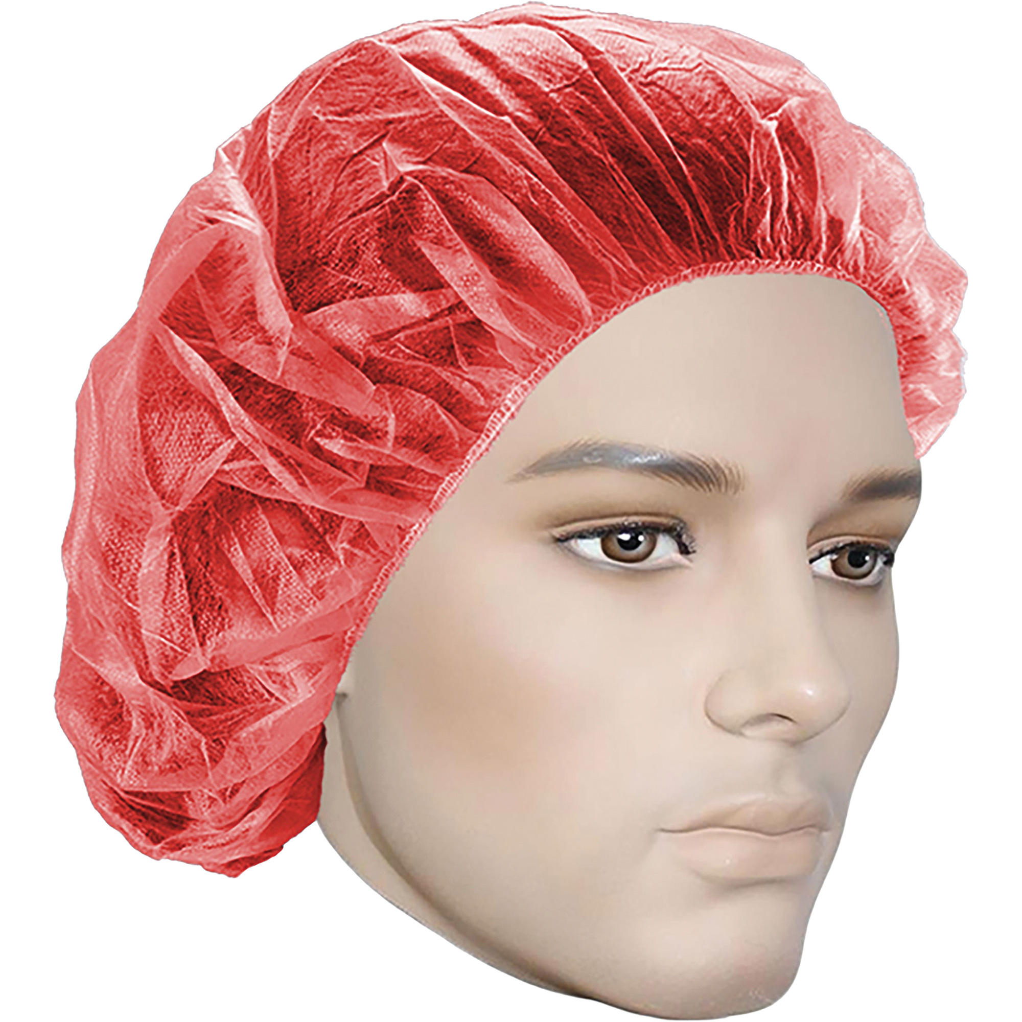 Bonnets bouffants, Polypropylène, 21", Rouge