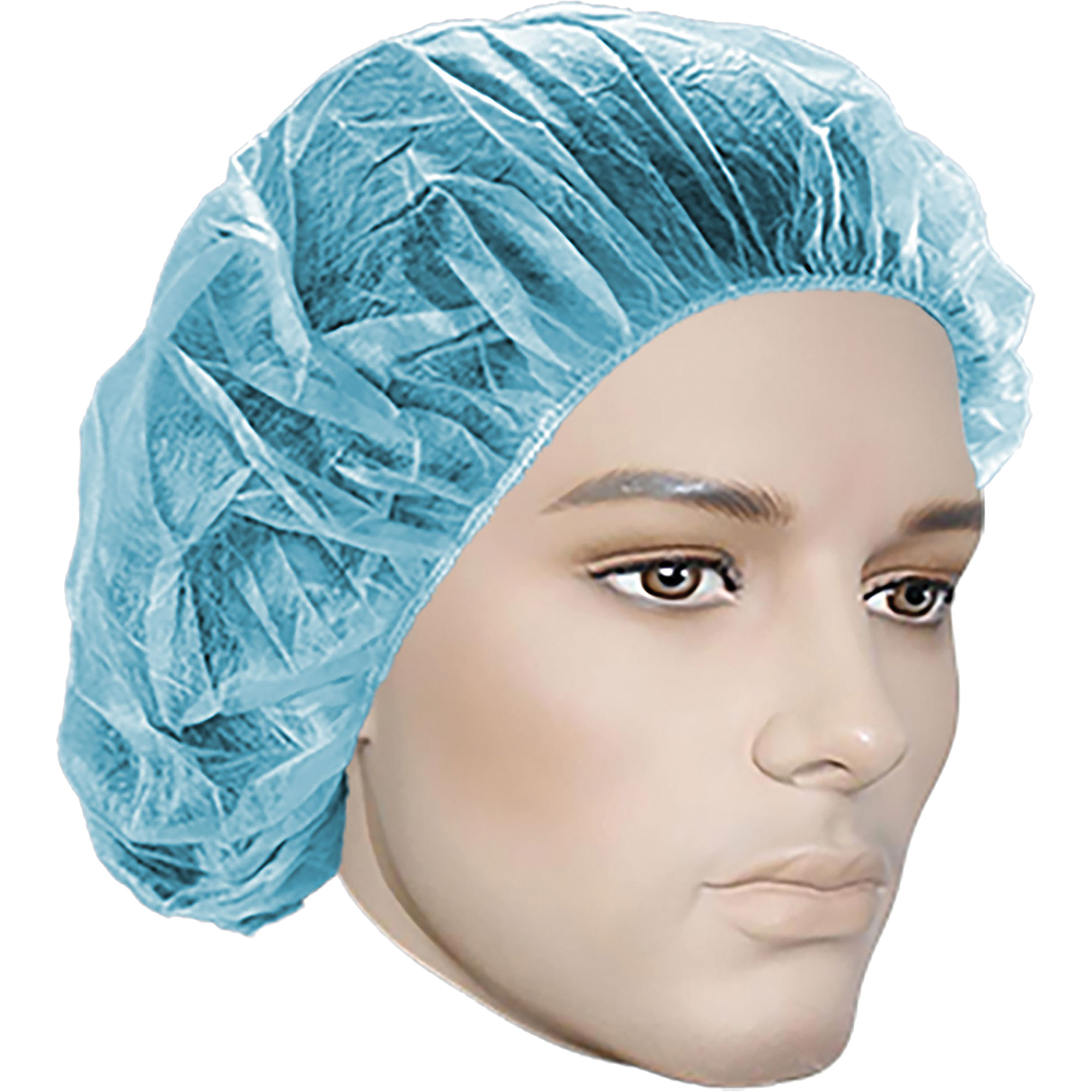 Bonnets bouffants, Polypropylène, 24", Bleu