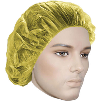 Bonnets bouffants, Polypropylène, 24", Jaune