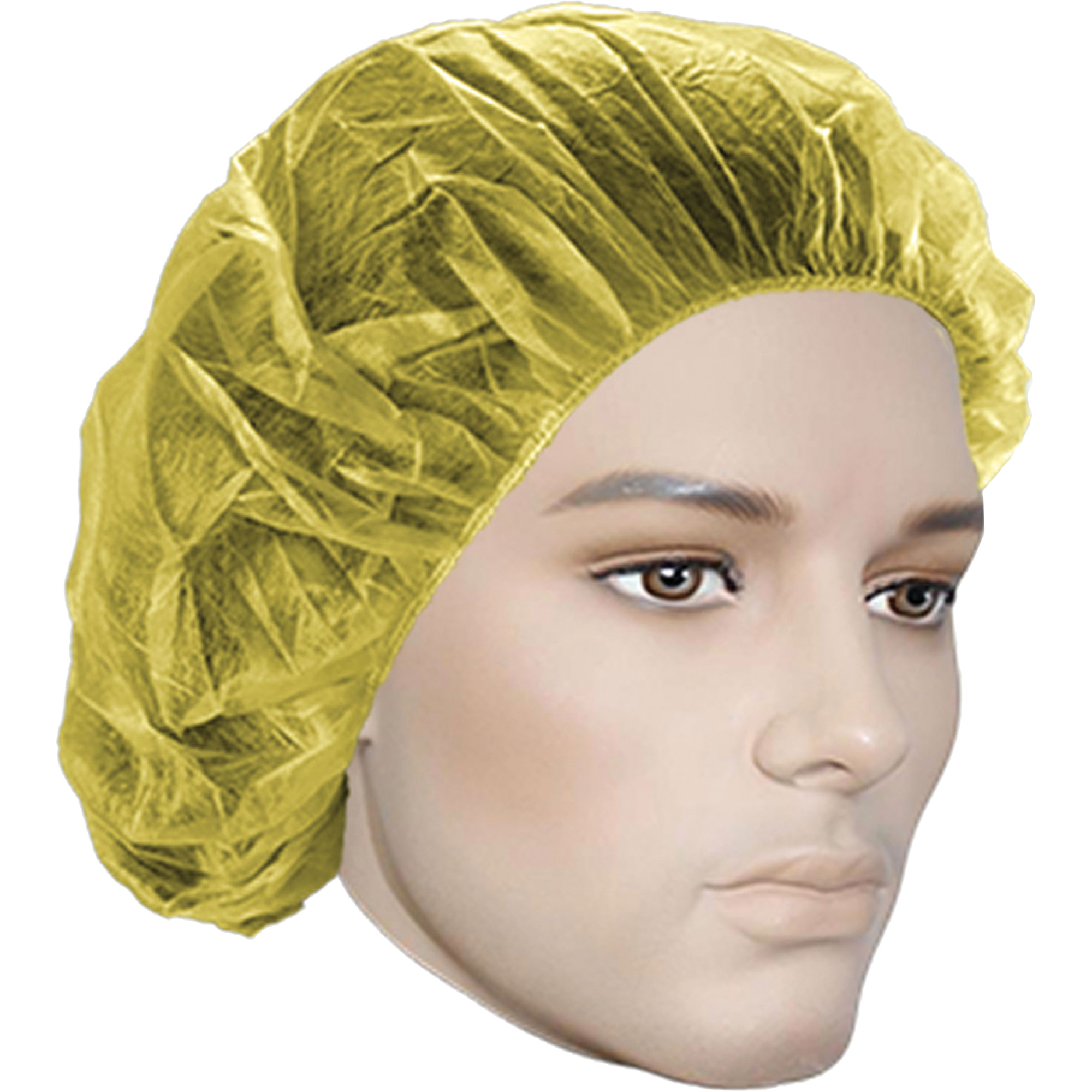 Bonnets bouffants, Polypropylène, 24", Jaune