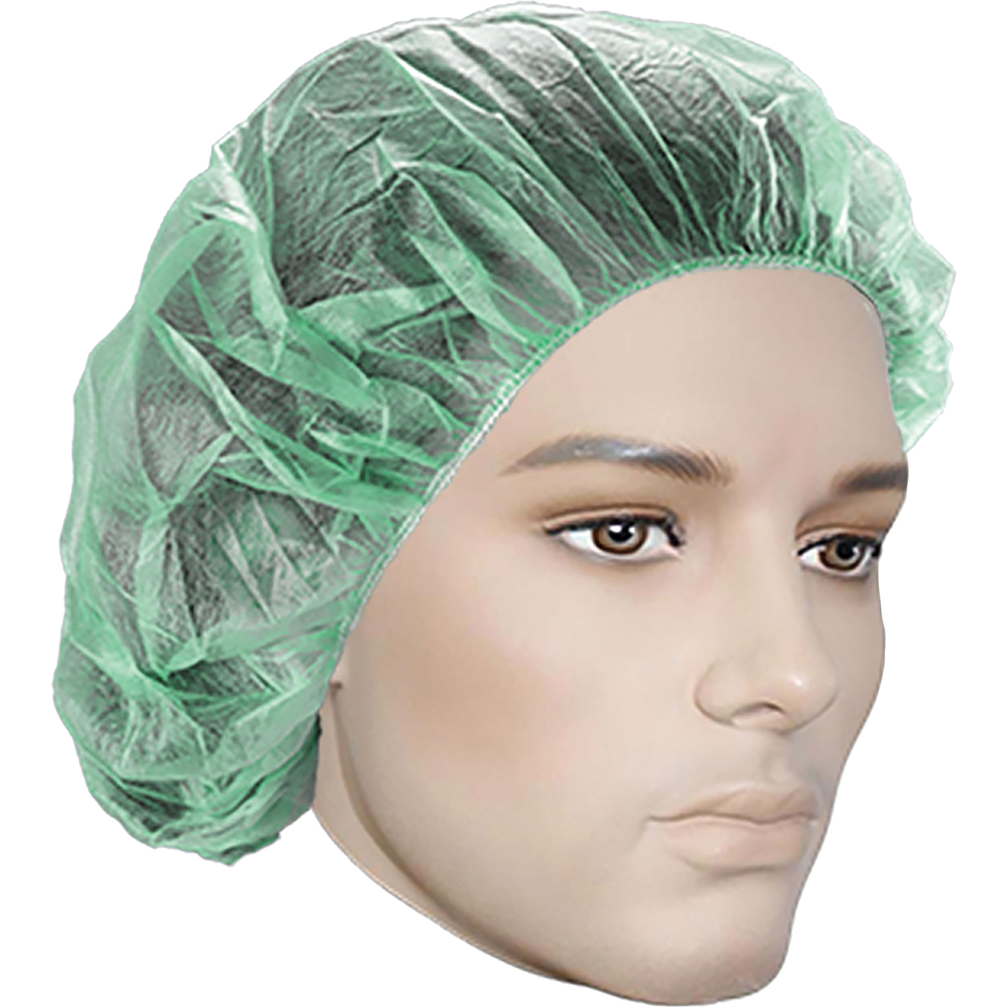 Bonnets bouffants, Polypropylène, 24", Vert