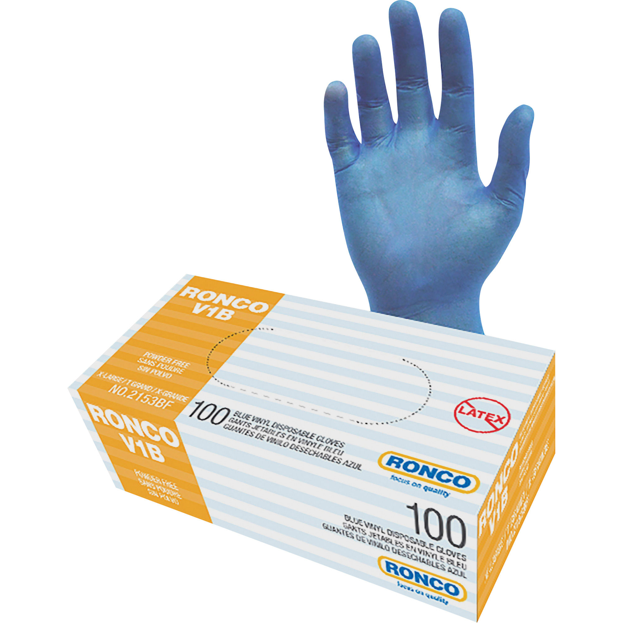 Gants jetables, T-Grand, Vinyle, 3 mils, Sans poudre, Transparent