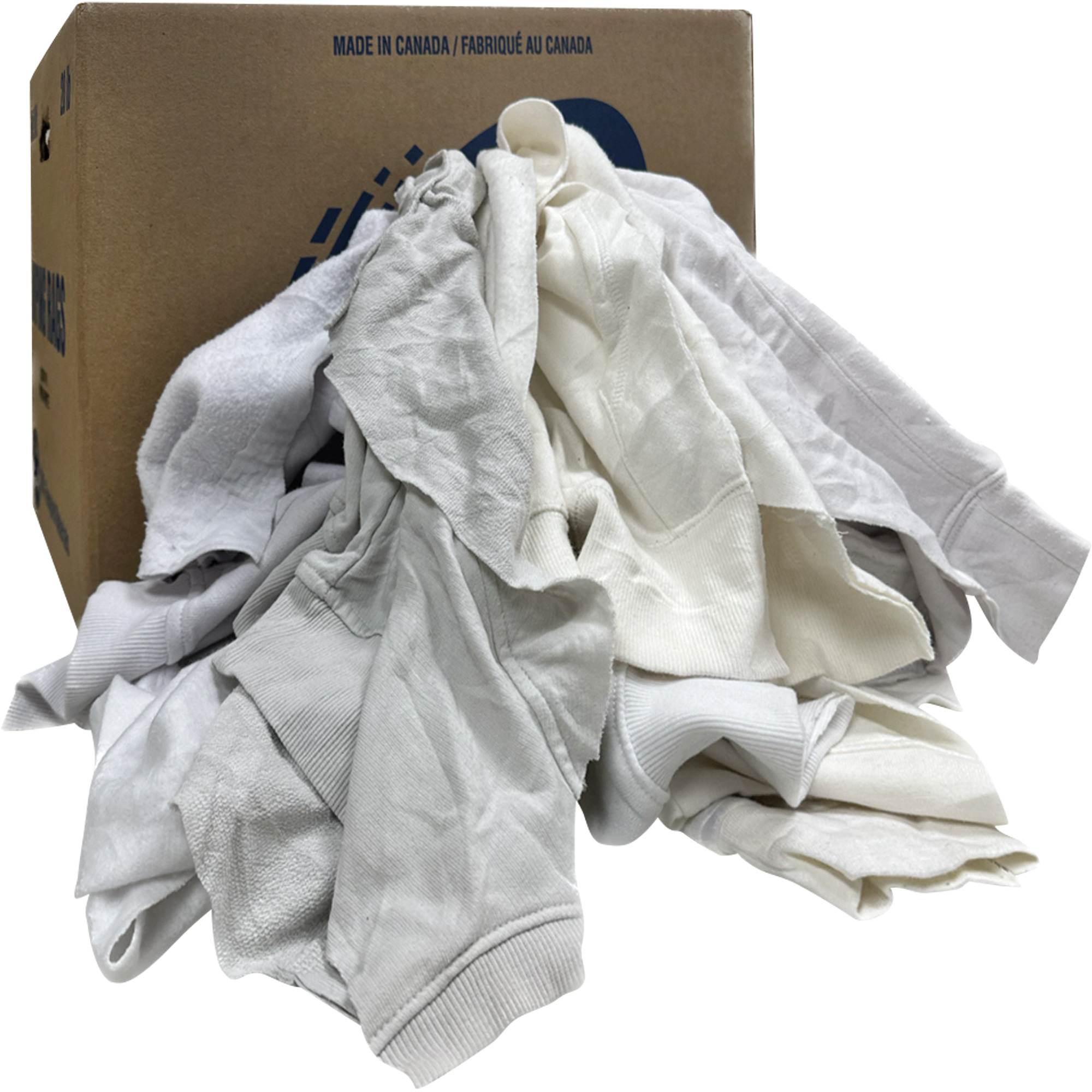 Chiffons de nettoyage, Molleton, Blanc, 20 lb