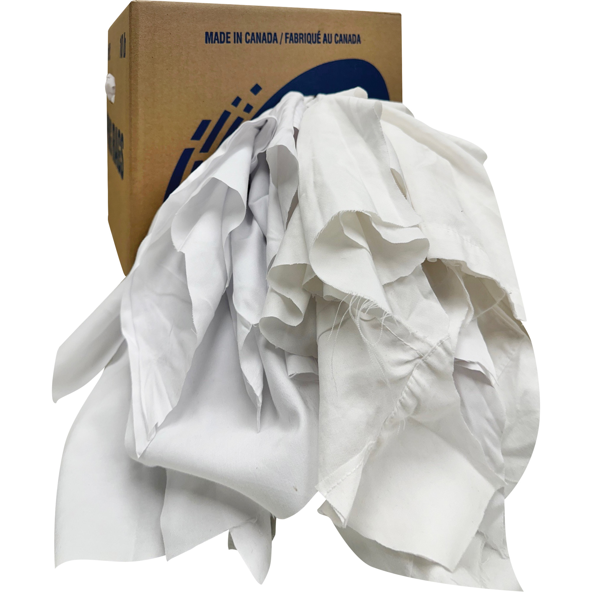 Chiffons recyclés, Coton, Blanc, 10 lb